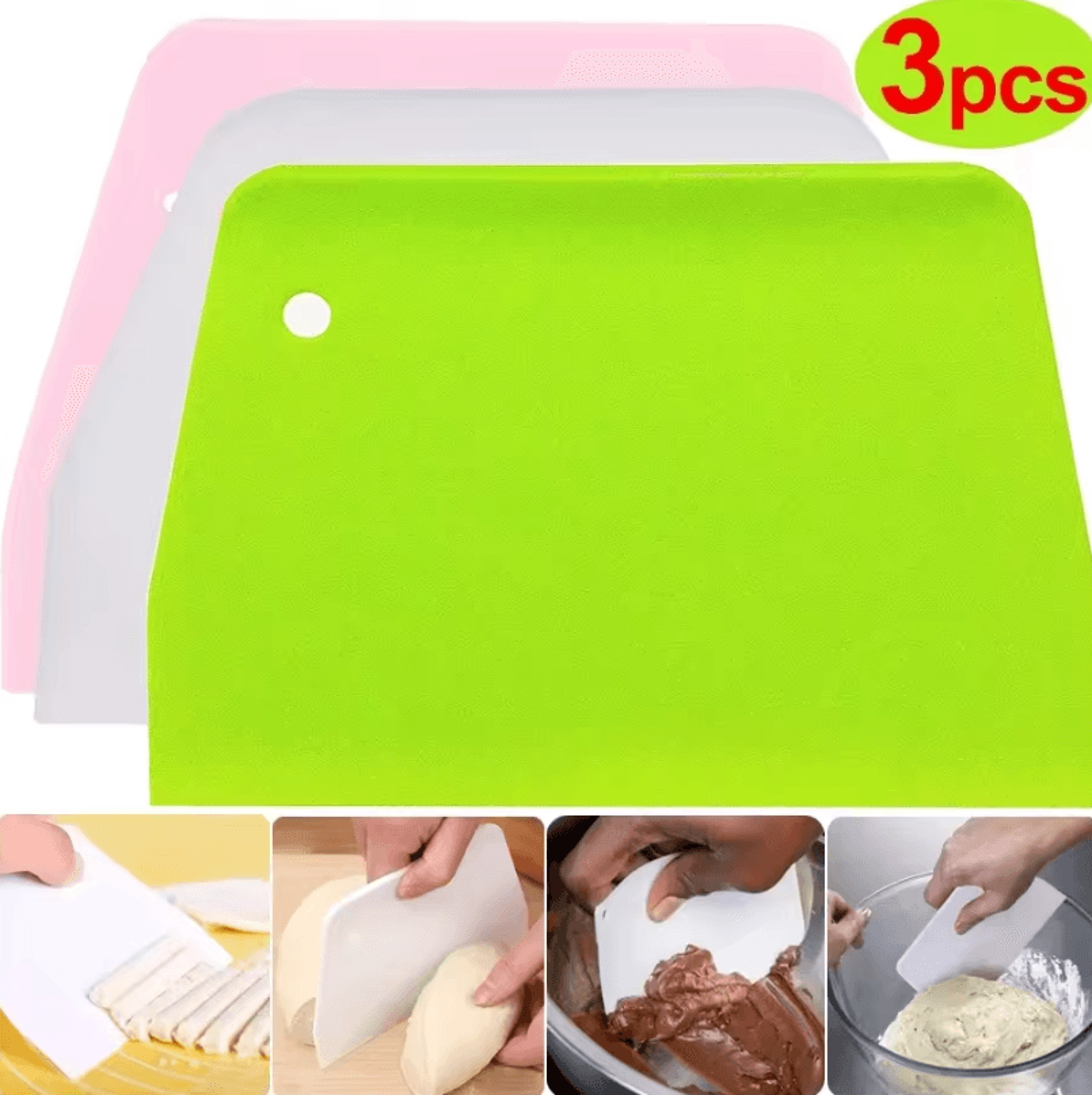 Multipurpose Dough Cutter Bowl Scraper  Multipurpose Pastry Tool And Kitchen Baking Spatula 9