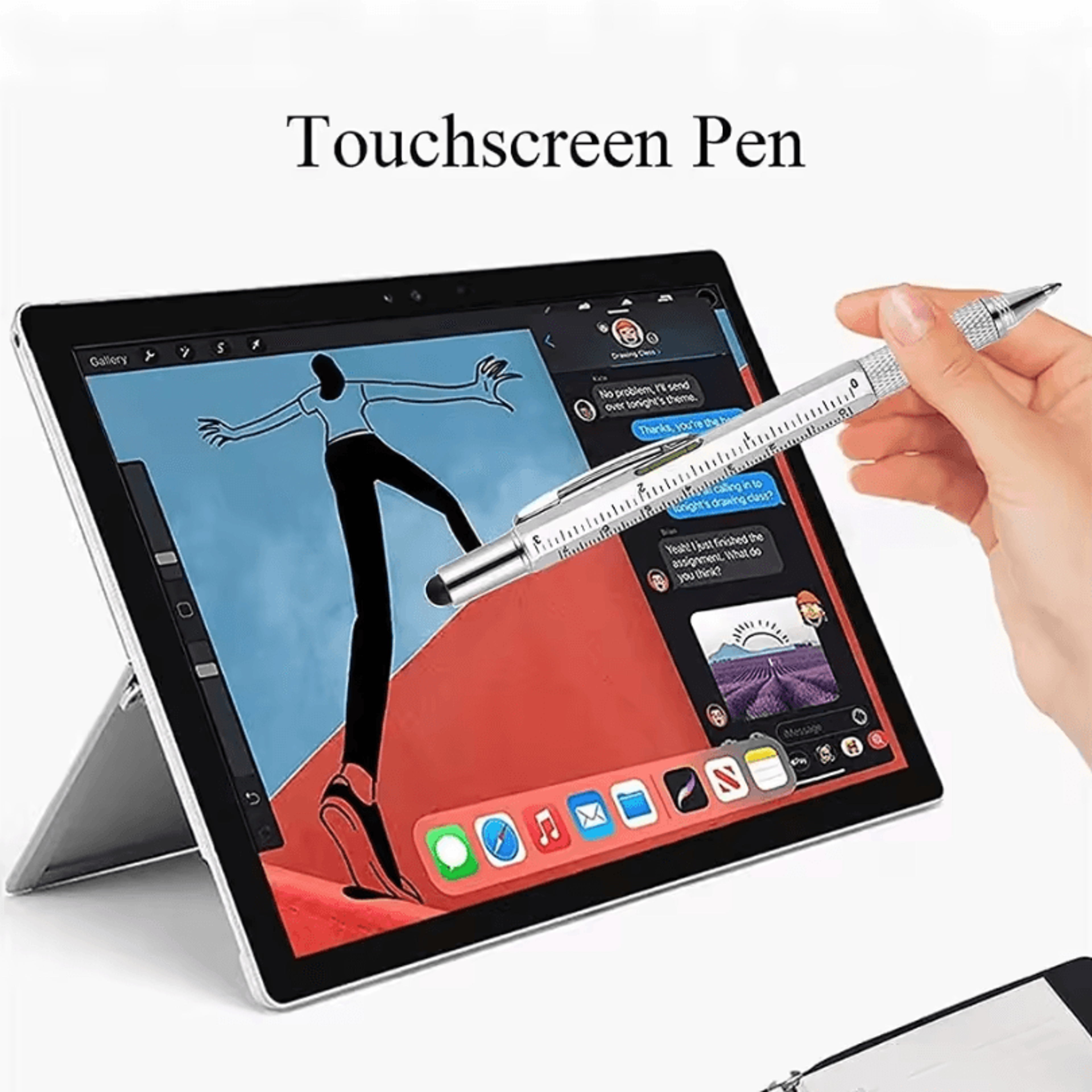 7 In 1 Multifunctional Stylus Pen Touch Screen Stylus With Tools Everyday Carry Multi Tool Pen 3