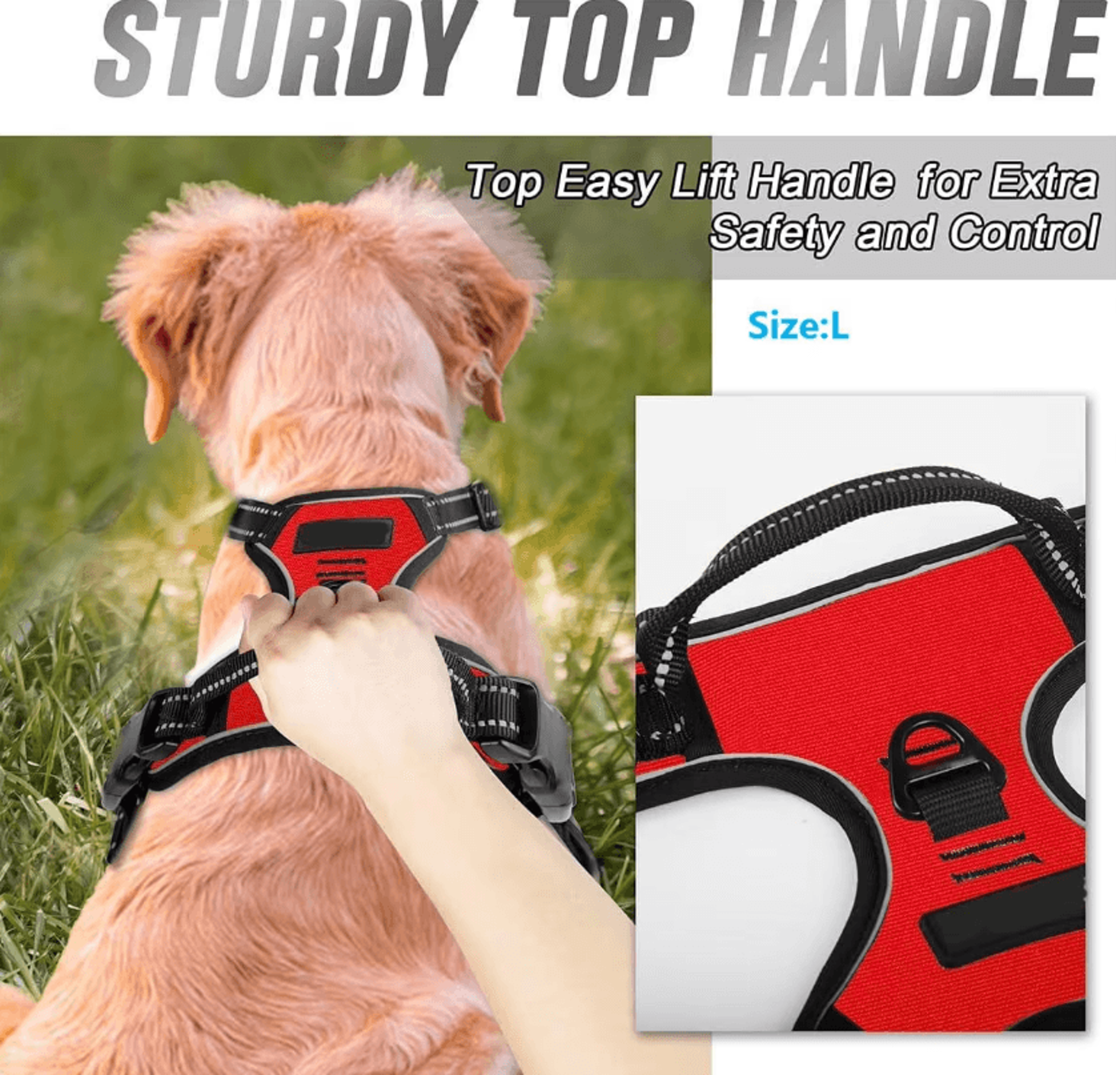 No Pull Dog Harness With Front Clip Dog Harness Heavy Duty Reflective And Easy Control Handle For L 4