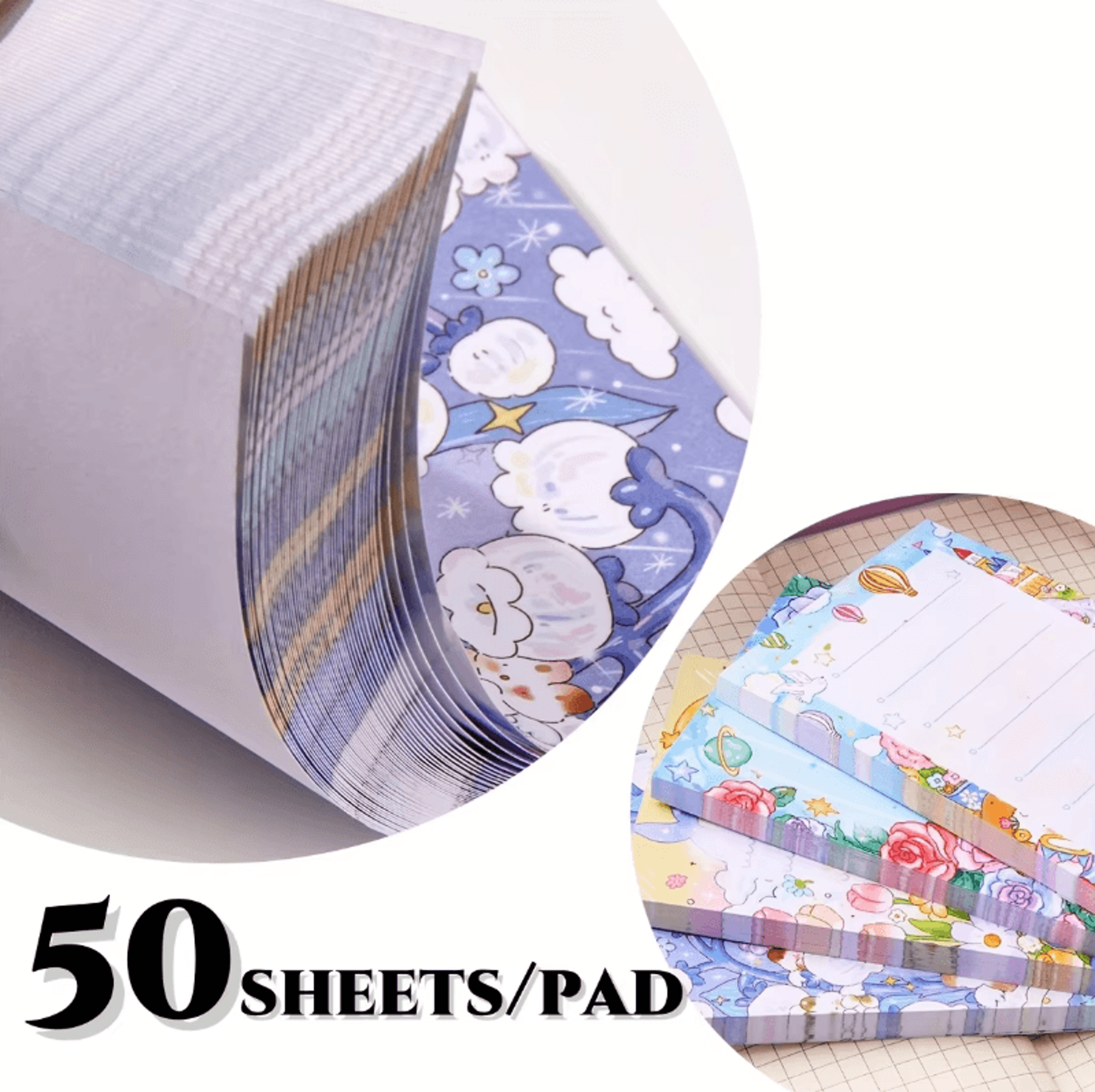 4 Pcs Dream Garden Memo Pad Stationery Thick Paper Message Pads For Home Office And School 4