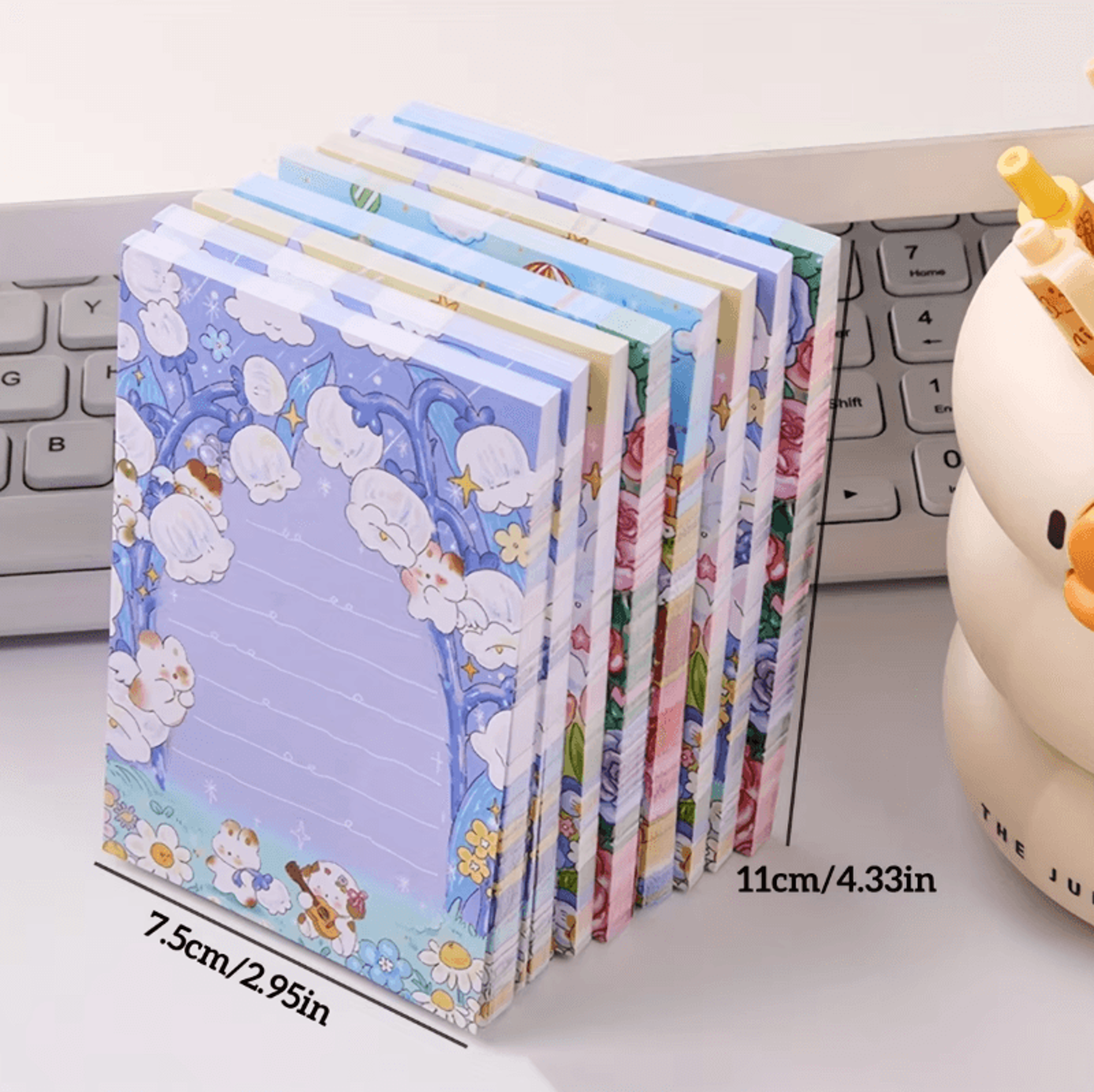 4 Pcs Dream Garden Memo Pad Stationery Thick Paper Message Pads For Home Office And School 5