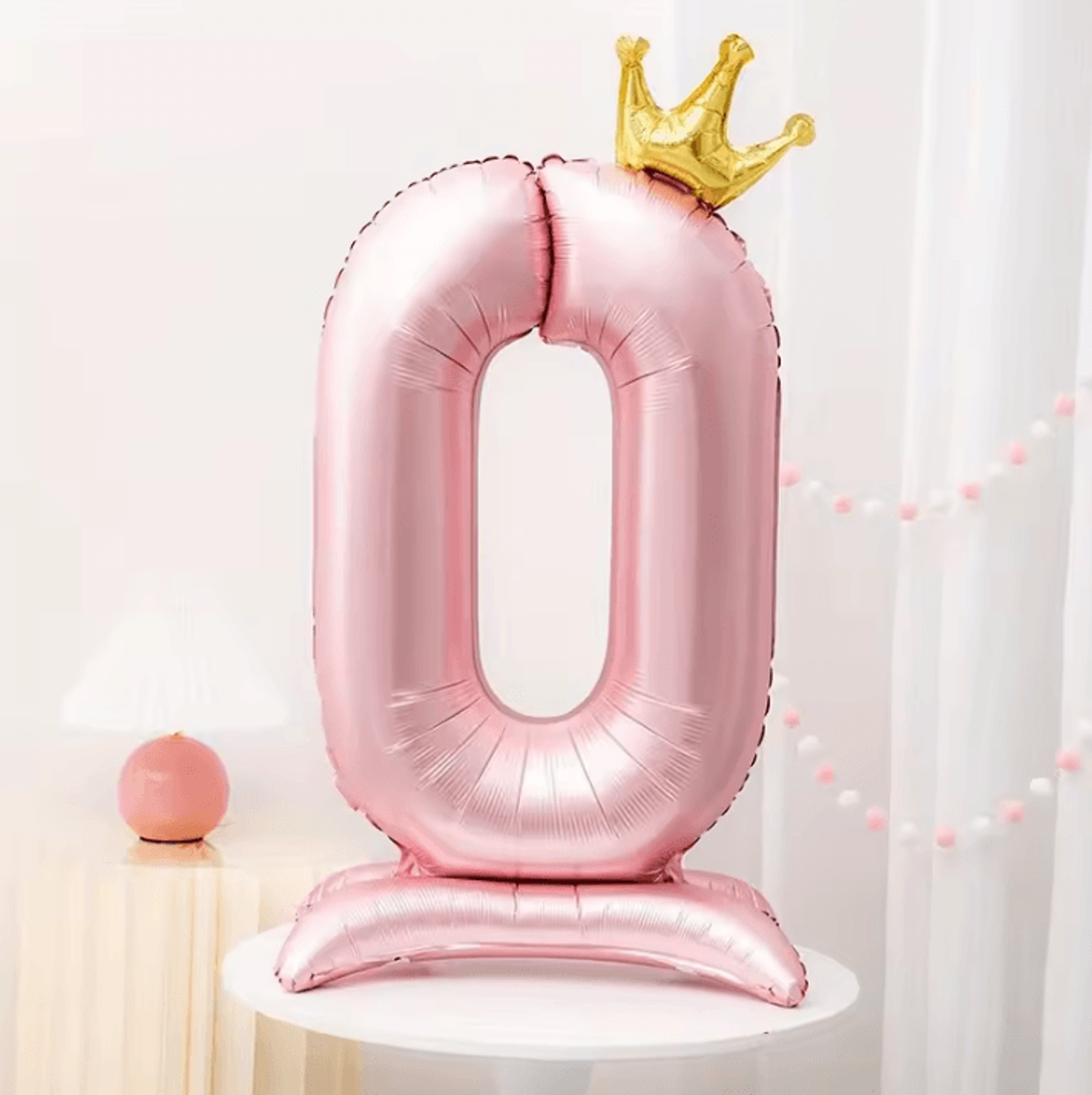 Elegant 40 Inch Number Balloons  Princess Birthday Balloons With Pink Crown Balloons For Party Deco 6