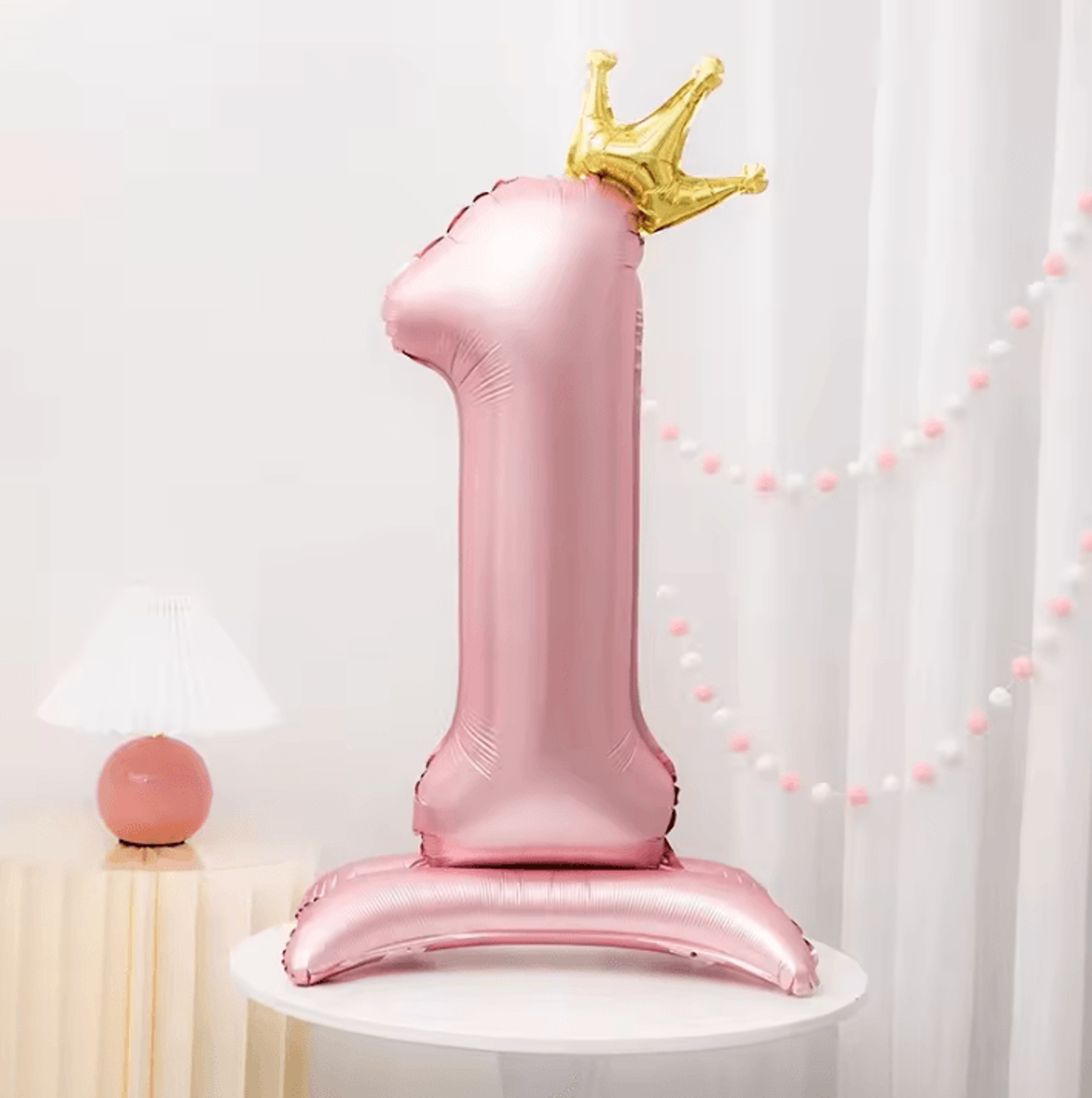 Elegant 40 Inch Number Balloons  Princess Birthday Balloons With Pink Crown Balloons For Party Deco 7