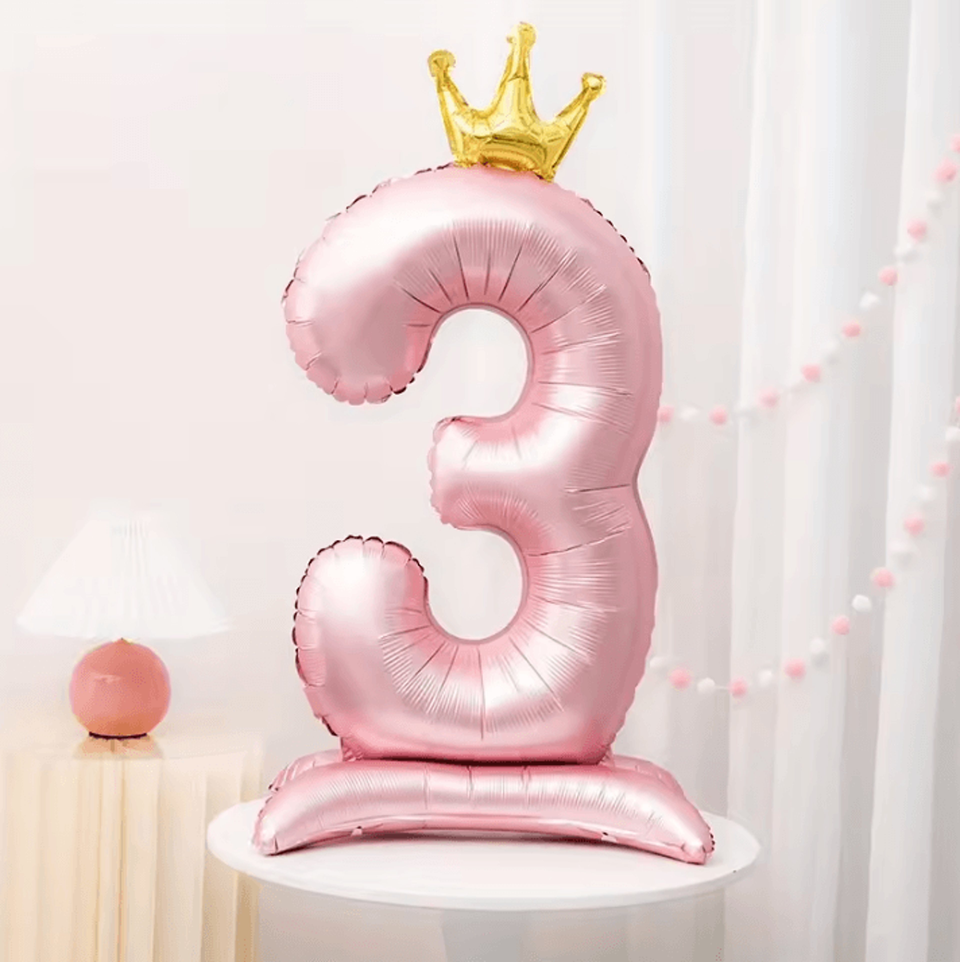 Elegant 40 Inch Number Balloons  Princess Birthday Balloons With Pink Crown Balloons For Party Deco 9