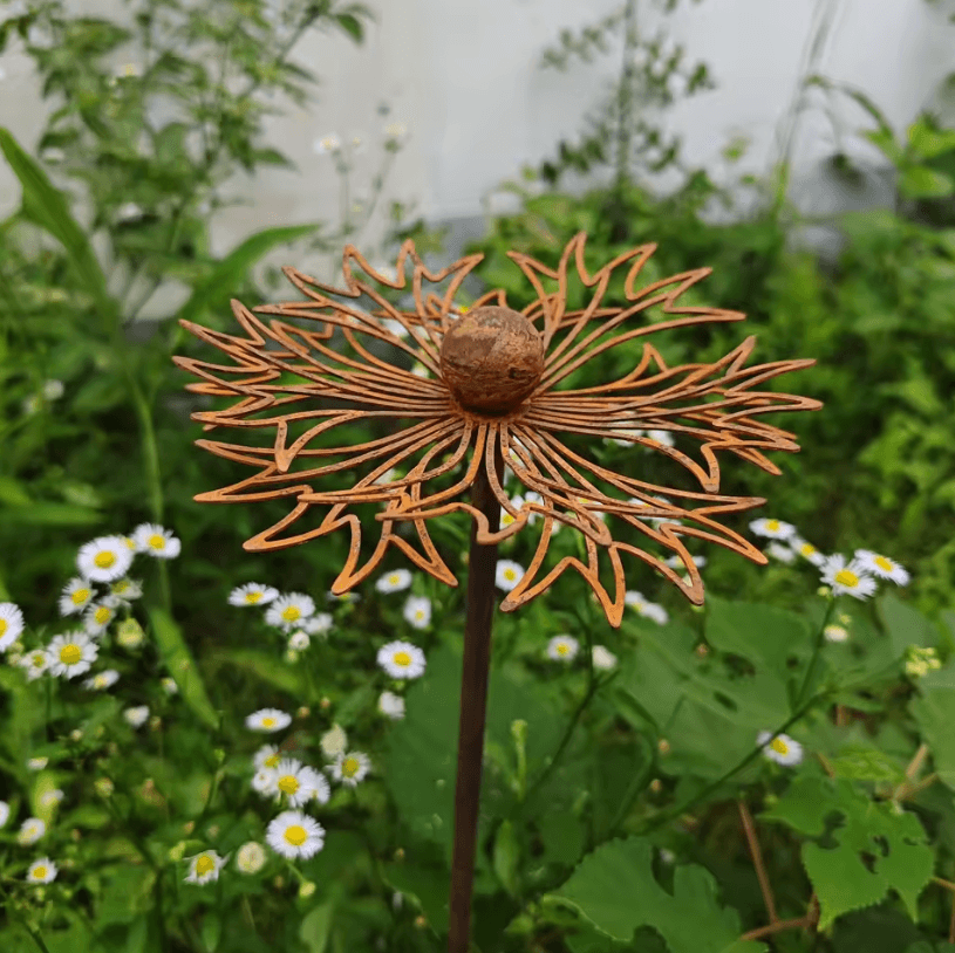 1PC Rustic Rustic Garden Stake Decorative Garden Art Bluebonnet Metal Yard Ornament For Outdoor Law 3