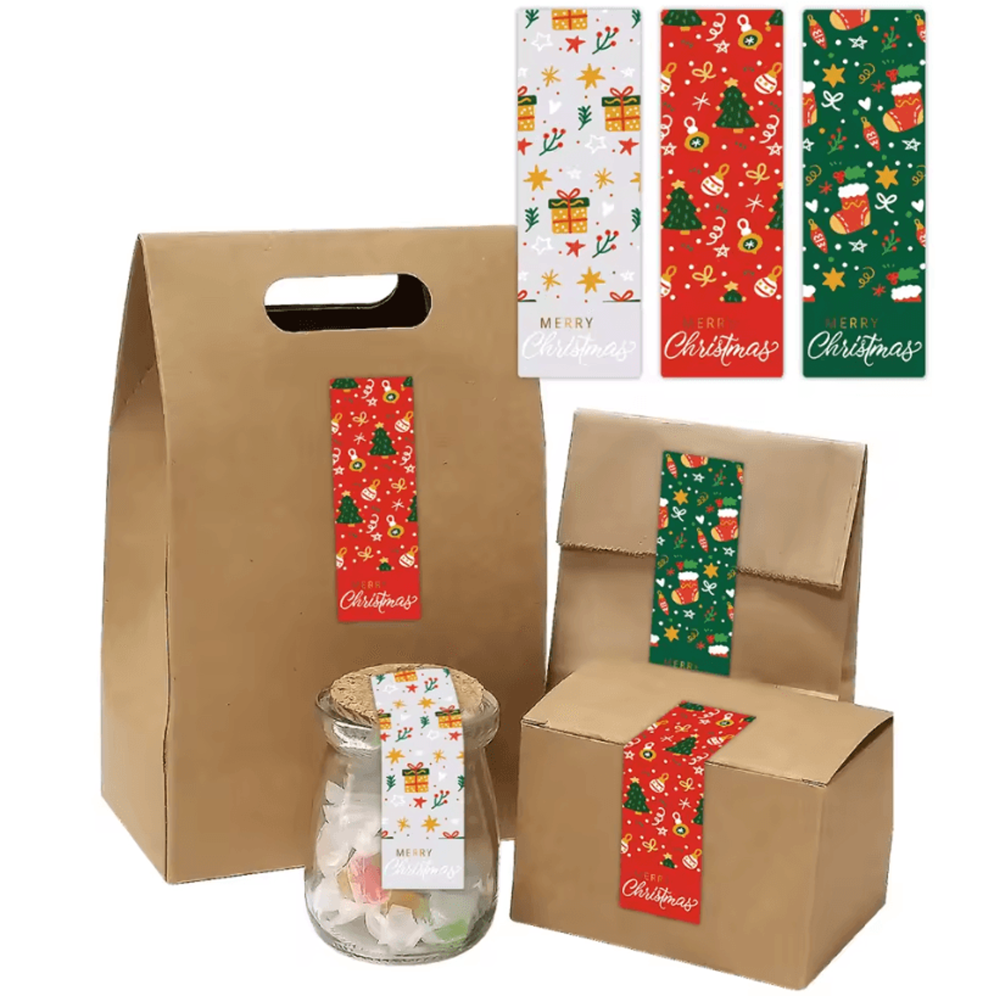 90-pack christmas stickers for gifts – holiday gift wrapping labels & merry christmas decorative stickers (3.5 x 1.2 in)