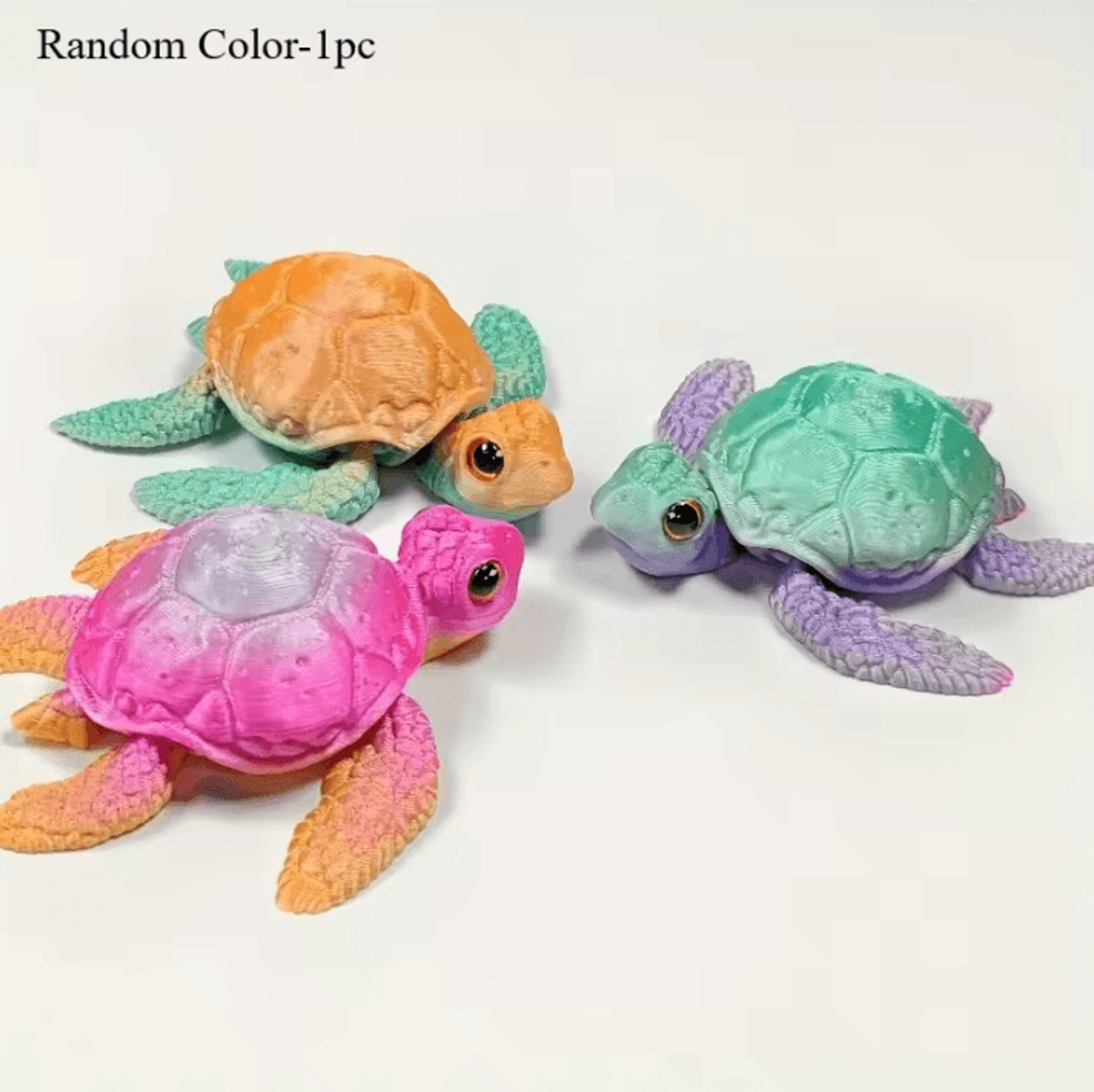 Set Of 3D Printed Turtle Figurines With Movable Joint Desk Ornaments Creative Desktop Decorations A