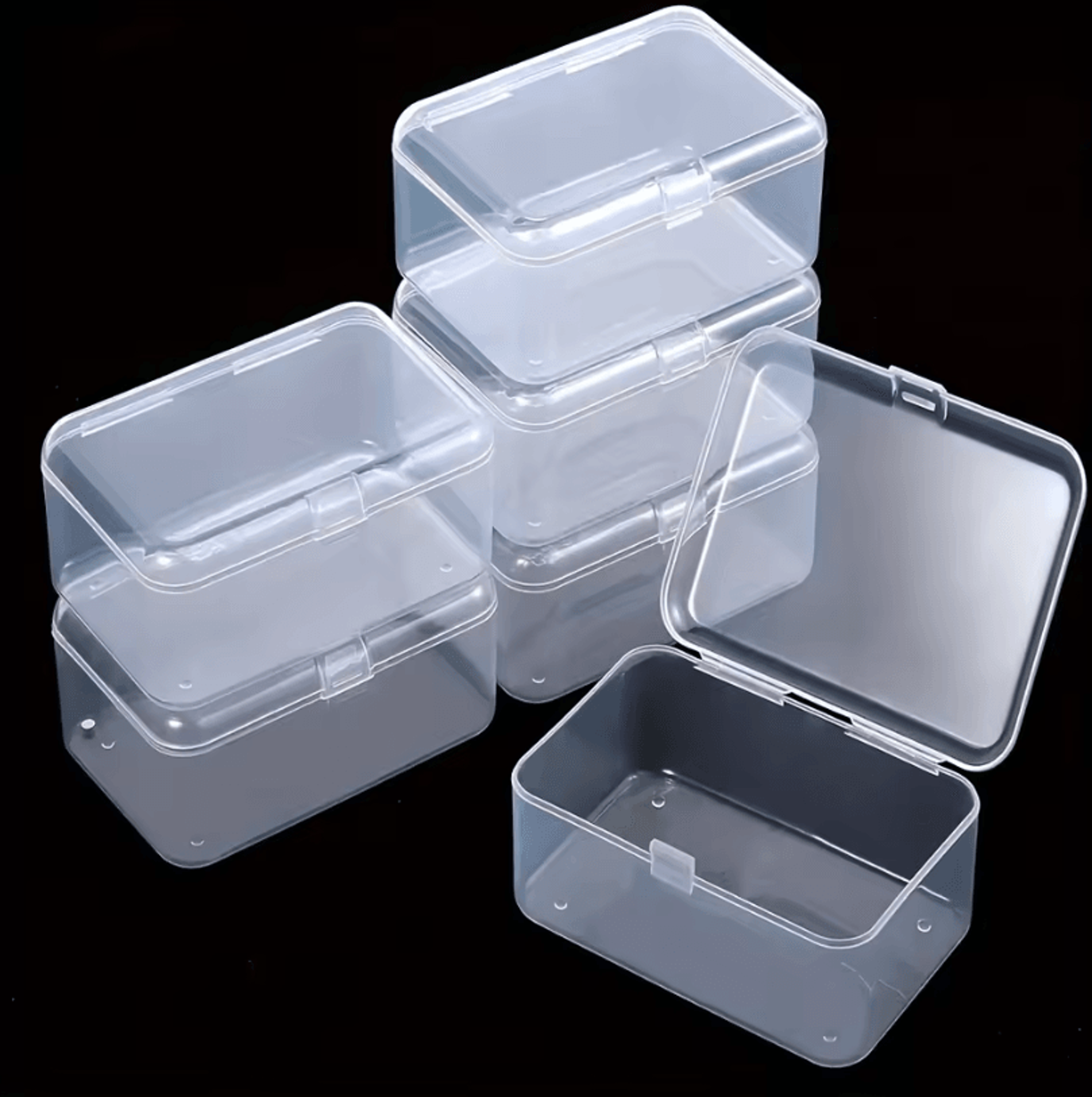 6Pack Transparent Storage Boxes  Clear Organizer Containers For Home Office Kitchen  Closet 0