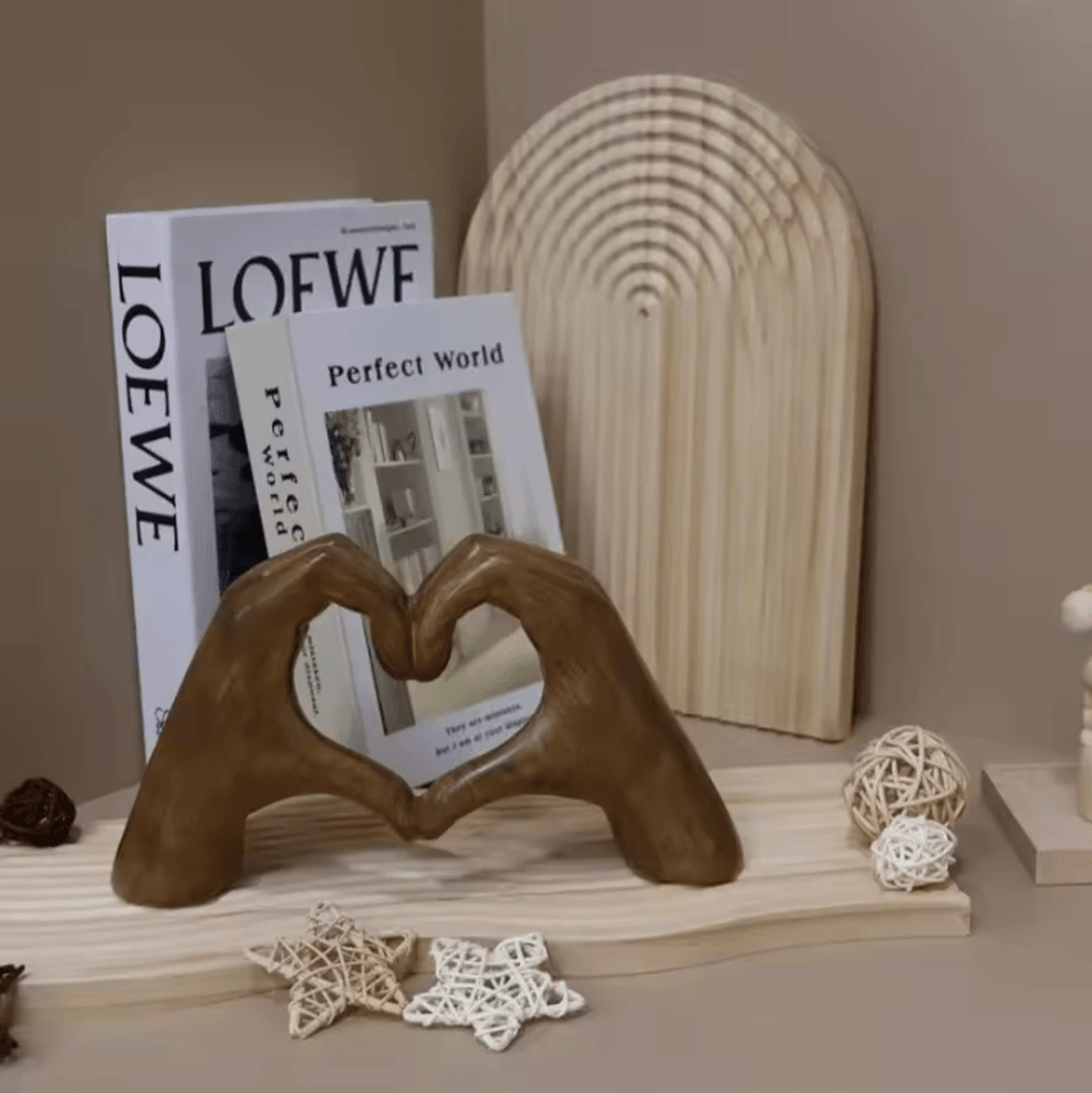 Heart Shaped Hand Sculpture  Love Heart Decor Statue Resin Art For Home  Office Decoration 4