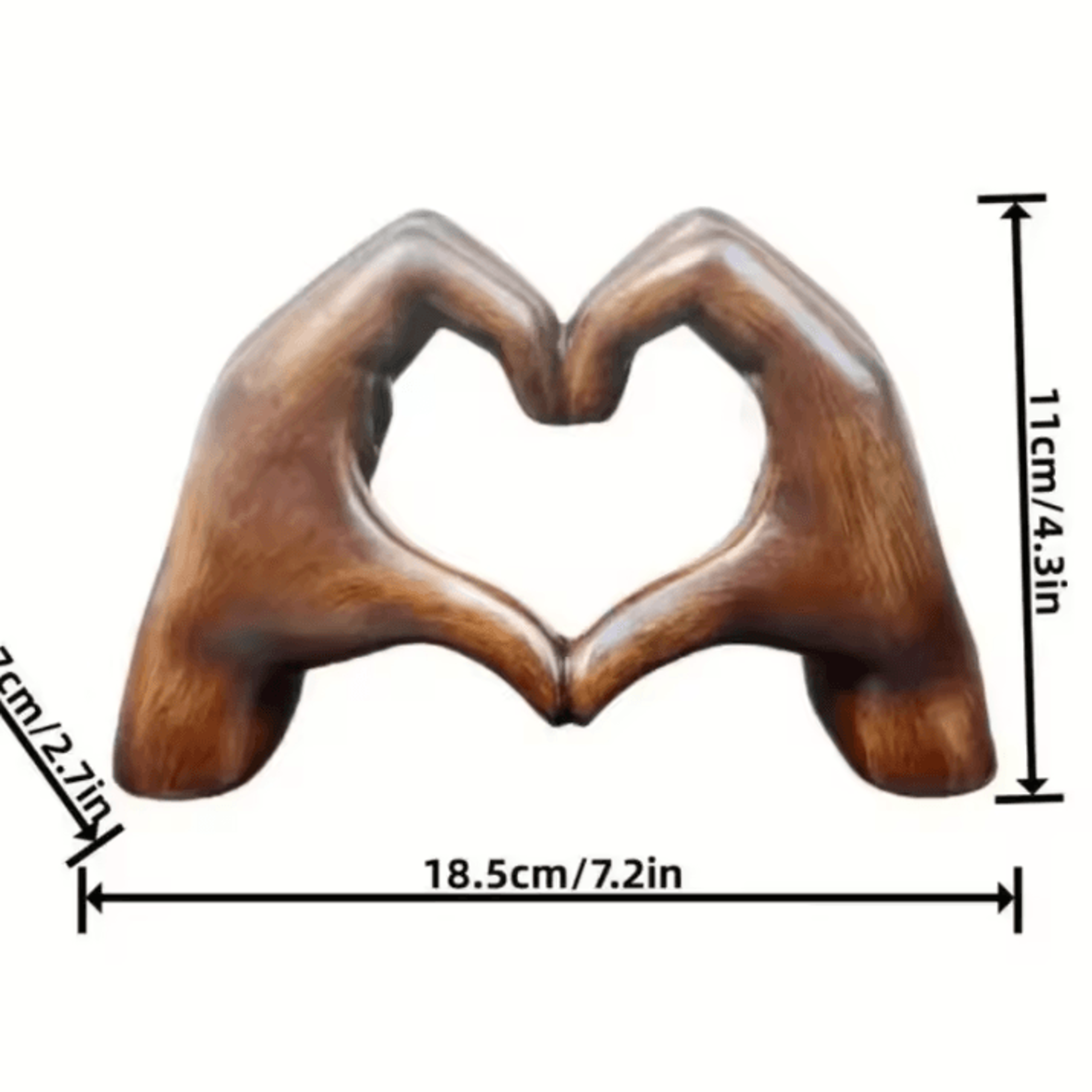 Heart Shaped Hand Sculpture  Love Heart Decor Statue Resin Art For Home  Office Decoration 5