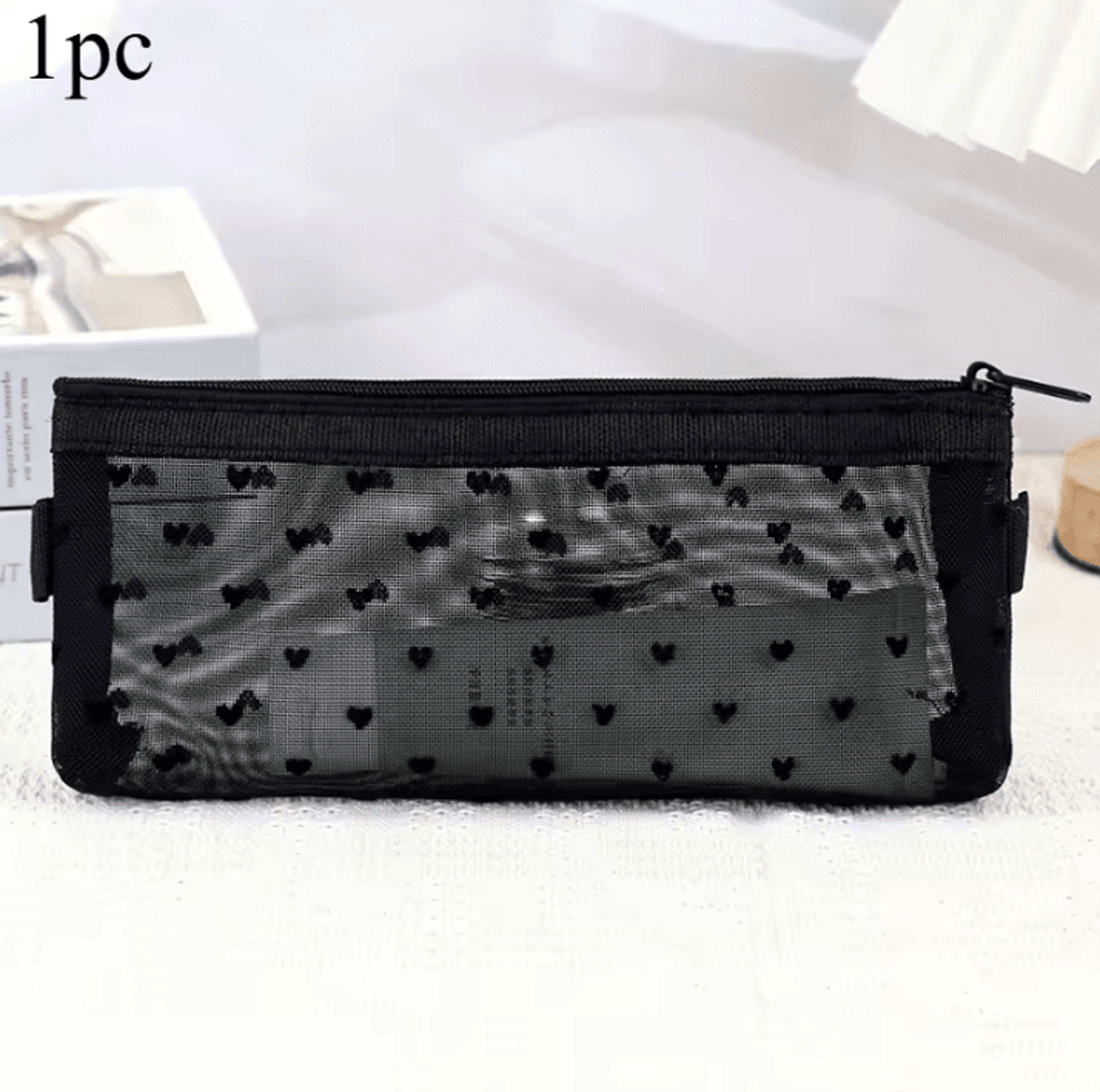 Clear Transparent Pencil Case Mesh Stationery Organizer  Cute School Supplies Pencil Case For Girls 6