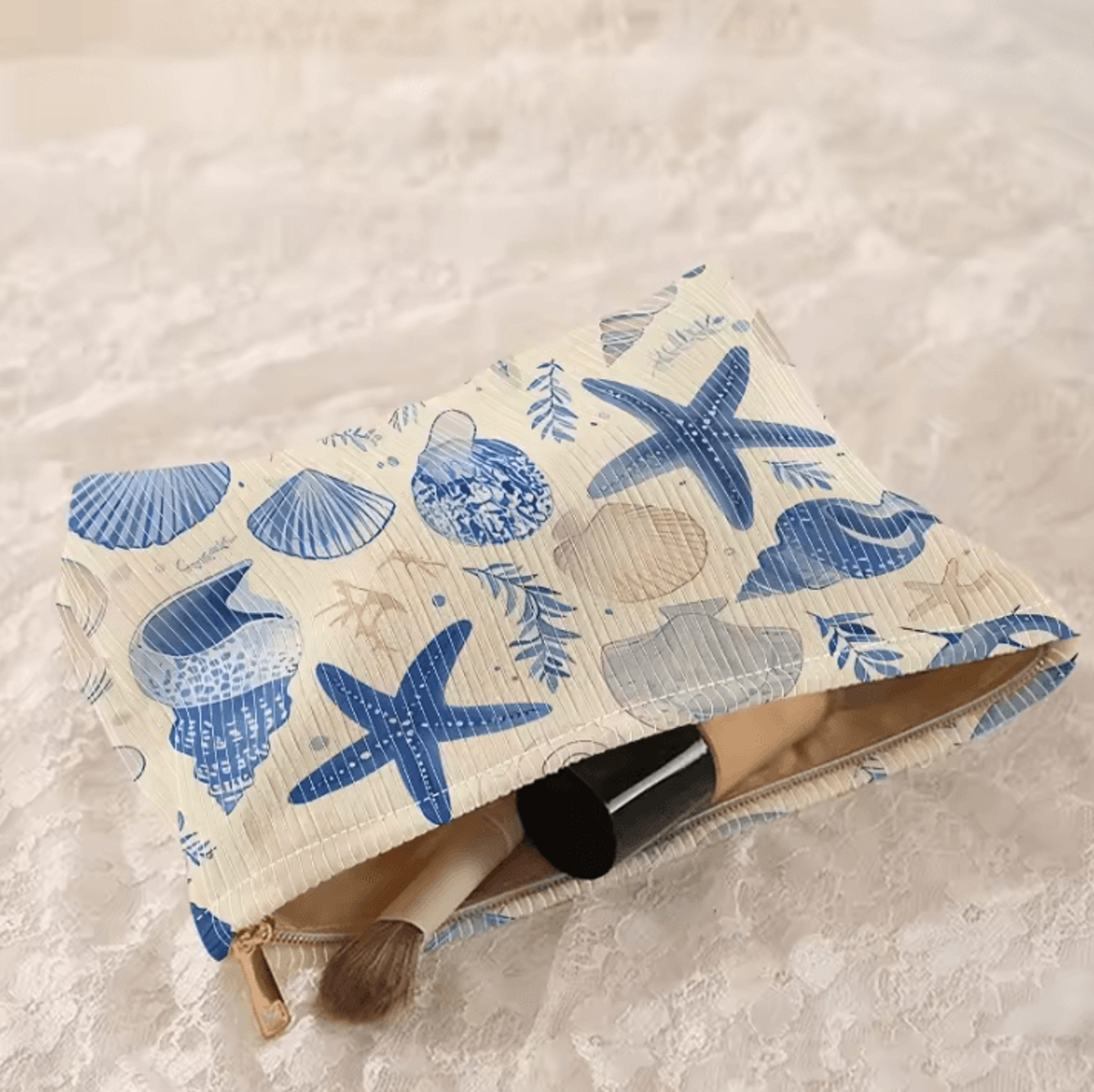 Floral Printed Makeup Bag  Minimalist Corduroy Travel Cosmetic Storage Bag Lightweight Multifunctio 3