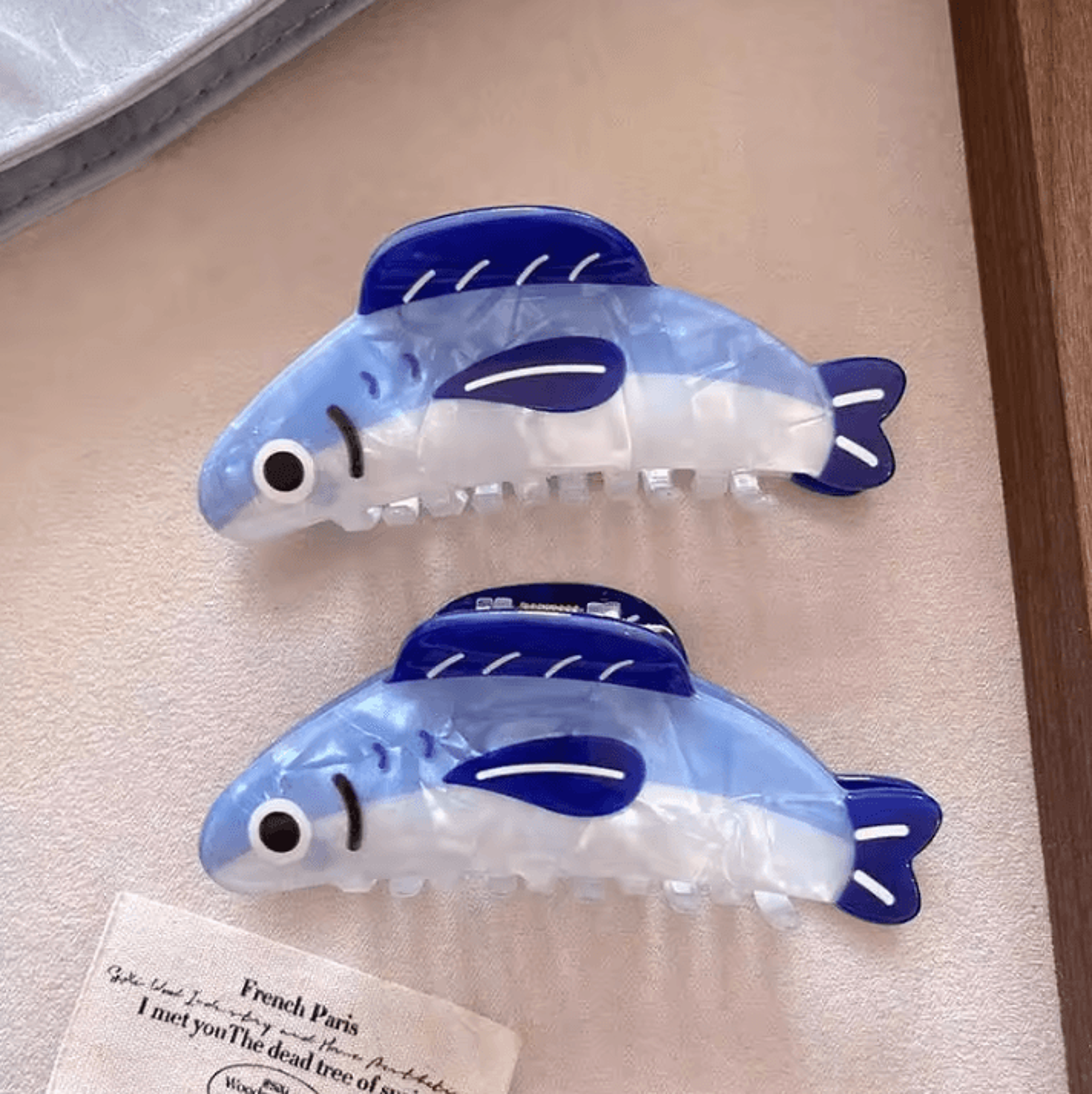 1Pc Creative Hair Clip Ocean Sardine Shark Texture Ponytail Holder  Cute Hair Ornament Clip For Wom 1