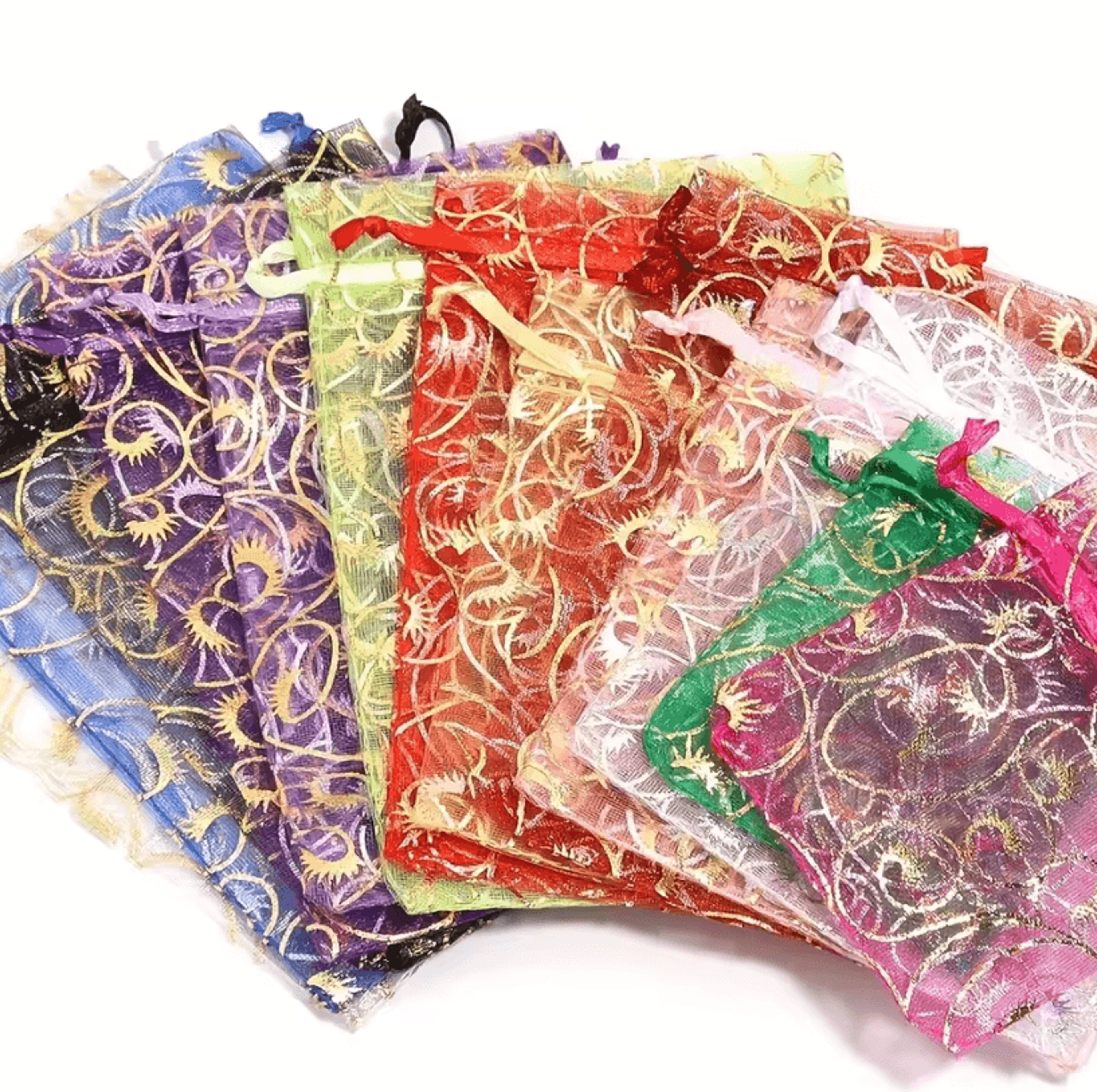 100Pcs Organza Gift Bags  Mixed Color Jewelry Packaging Bags Party Favor Bags For Weddings Christma 3
