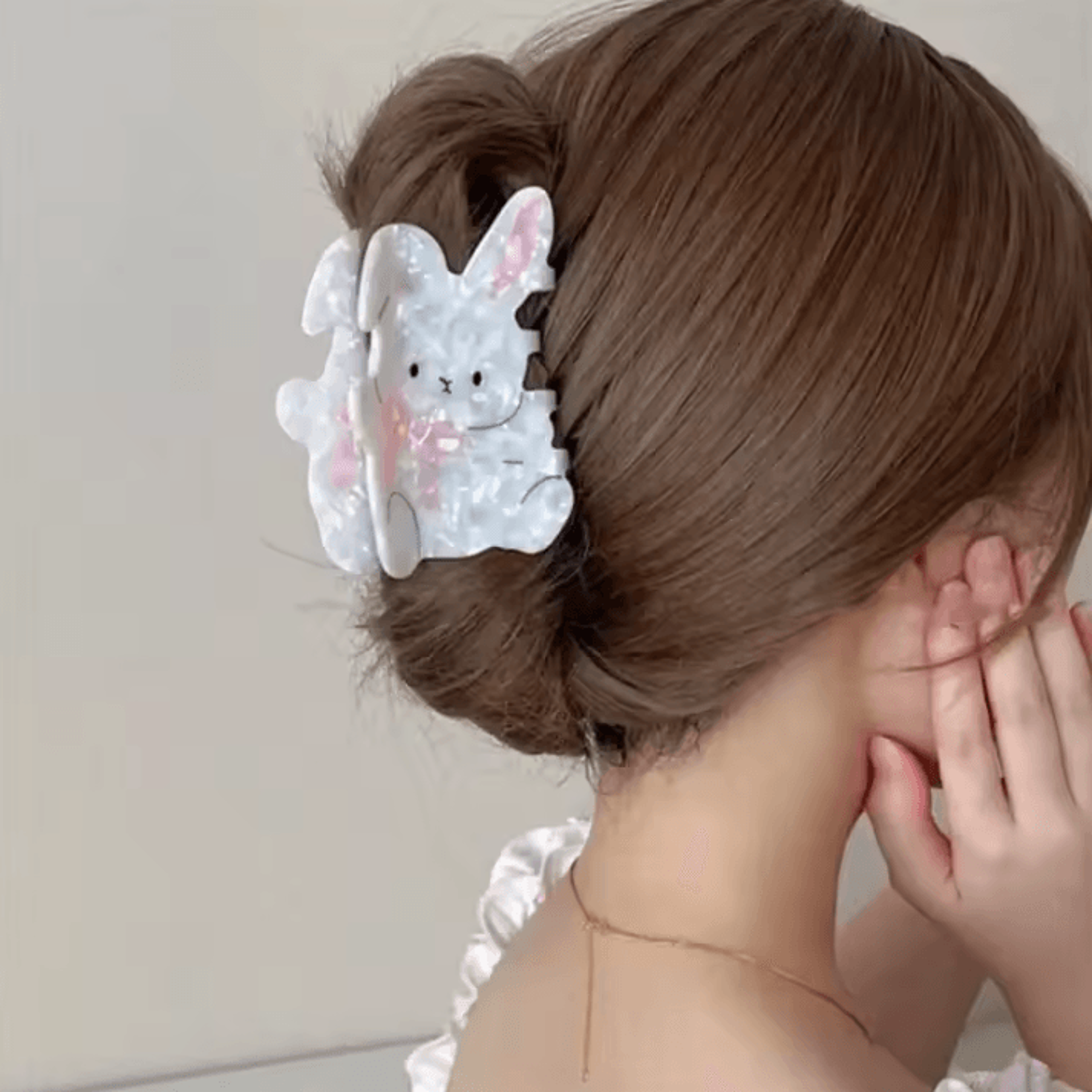 Creative Hair Accessory Little Rabbit Texture Cute Hair Clip  Sweet Ponytail Holder For Women 0