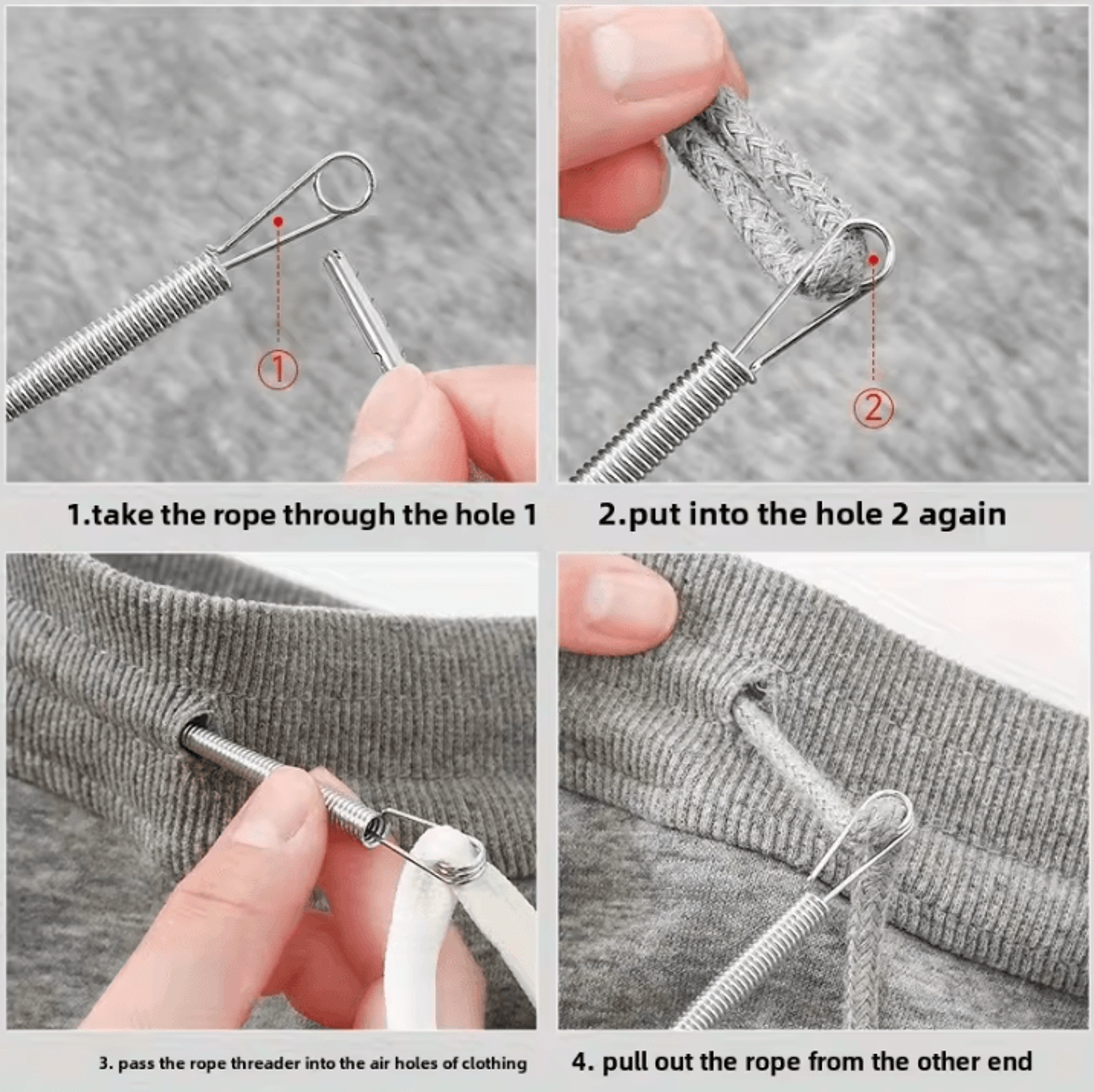 5Pcs SpringAssisted Drawstring Tool  Drawstring Threading Tool For Elastic Waistband Sewing Tool An 2