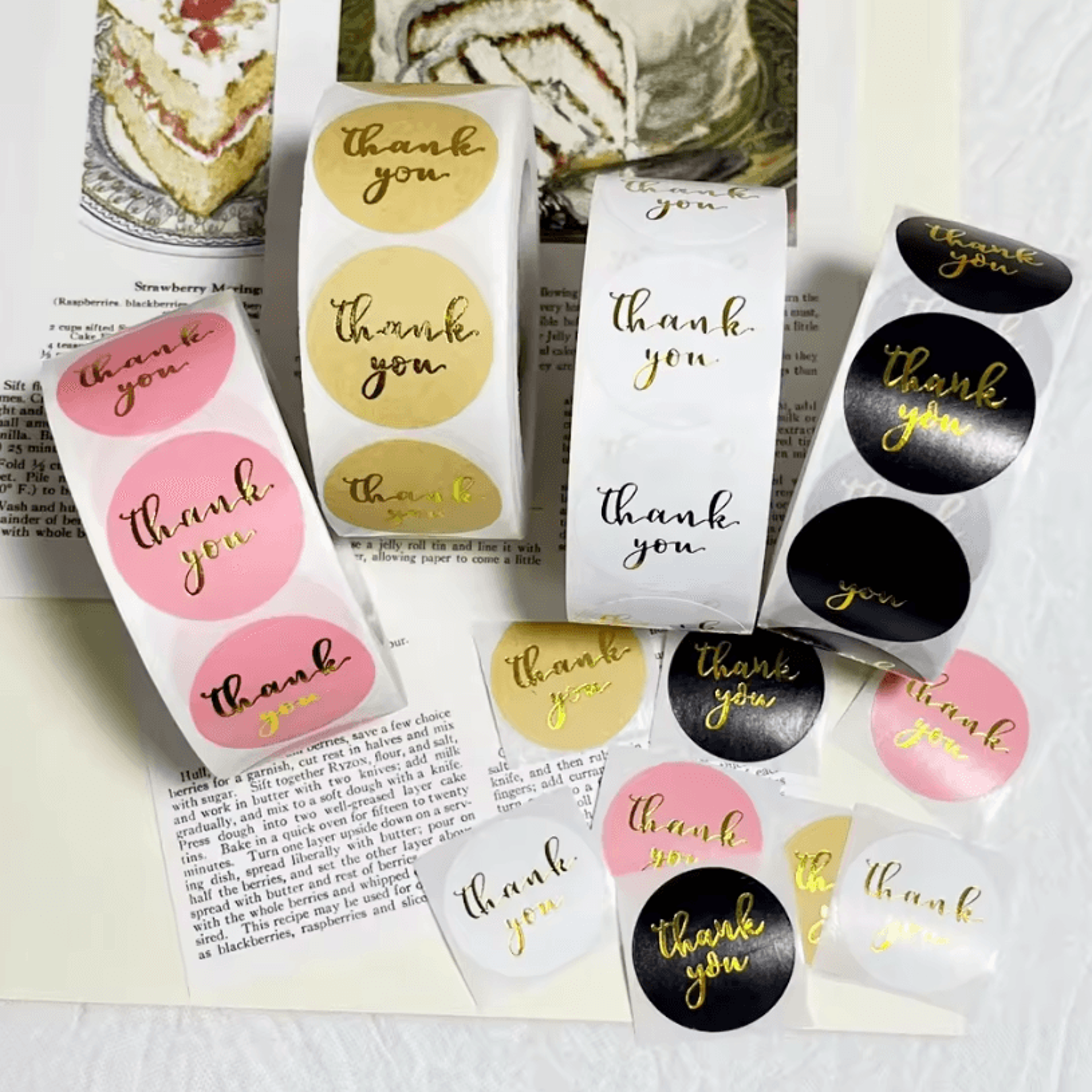 500Pcs Thank You Stickers  Kraft Paper Sticker Rolls With Cute Thank You Seal Labels For Party Favo 2
