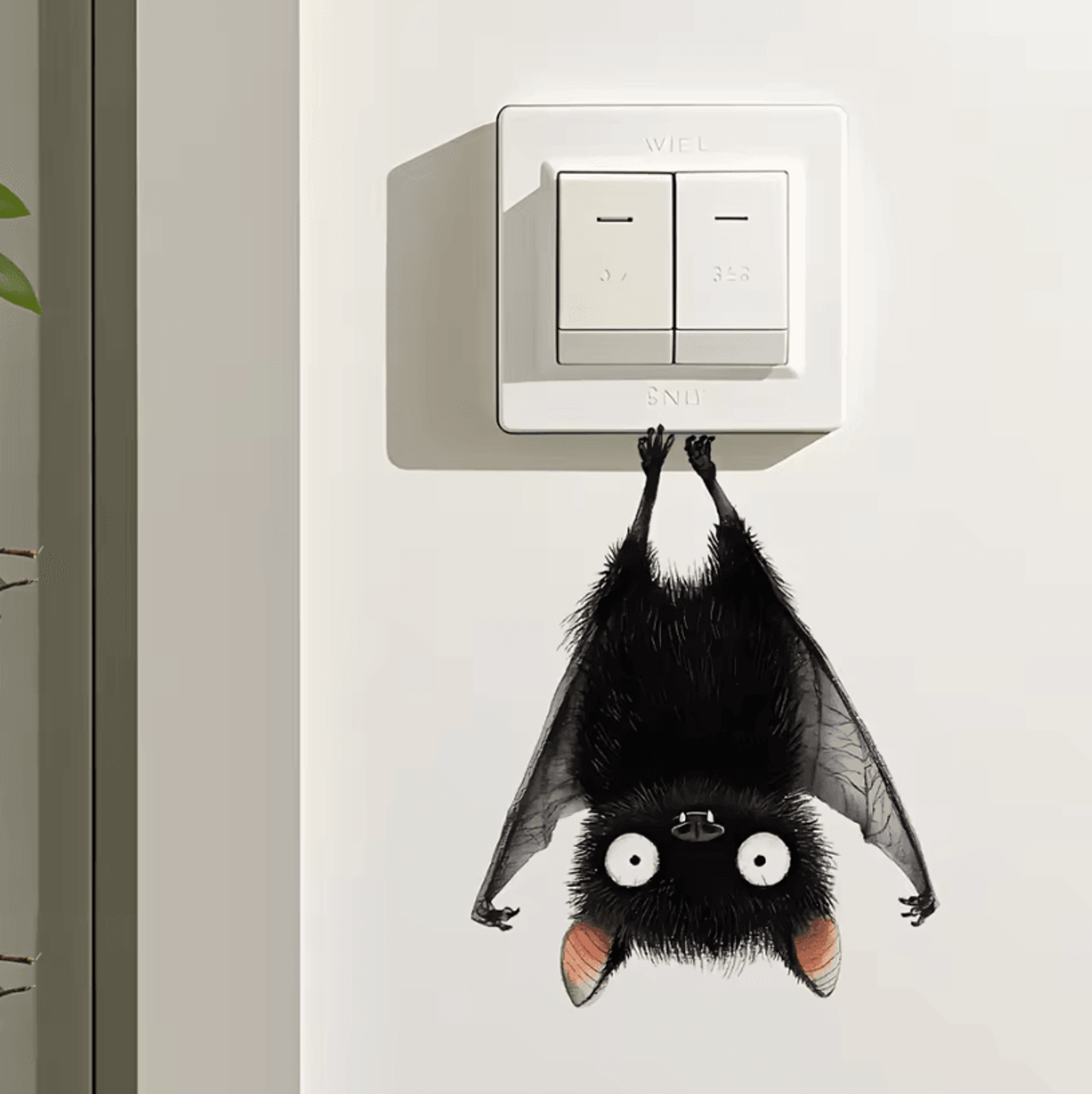 1Pc Funny Cartoon Switch Stickers  Funny Bat Wall Decals For Home Decor Sticker In Living Room And  3