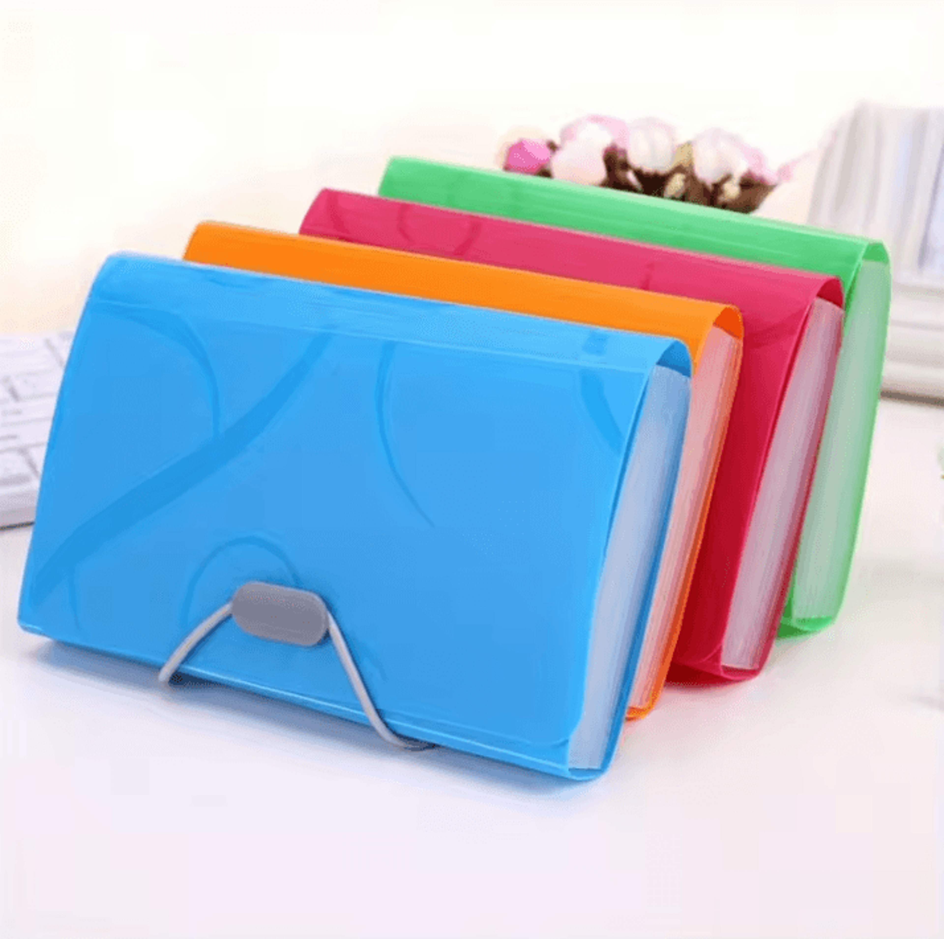 A6 Portable File Folder  Expanding Document Organizer With Card Holder File Wallet Plastic Pouch 3