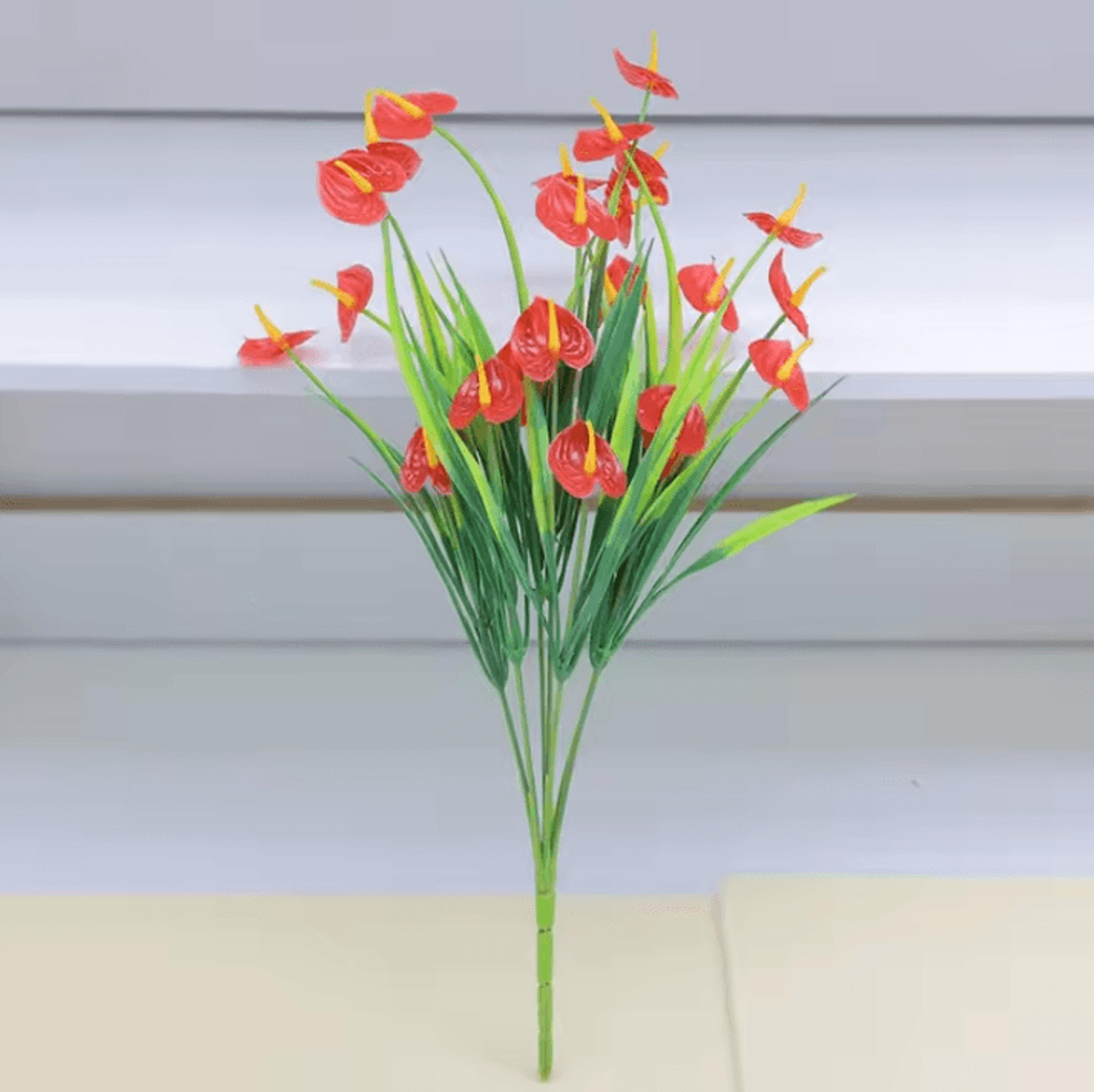 2Pcs Artificial Flower Bouquets  Plastic Fake Flowers For Table Centerpiece Decor And Home Accents 4
