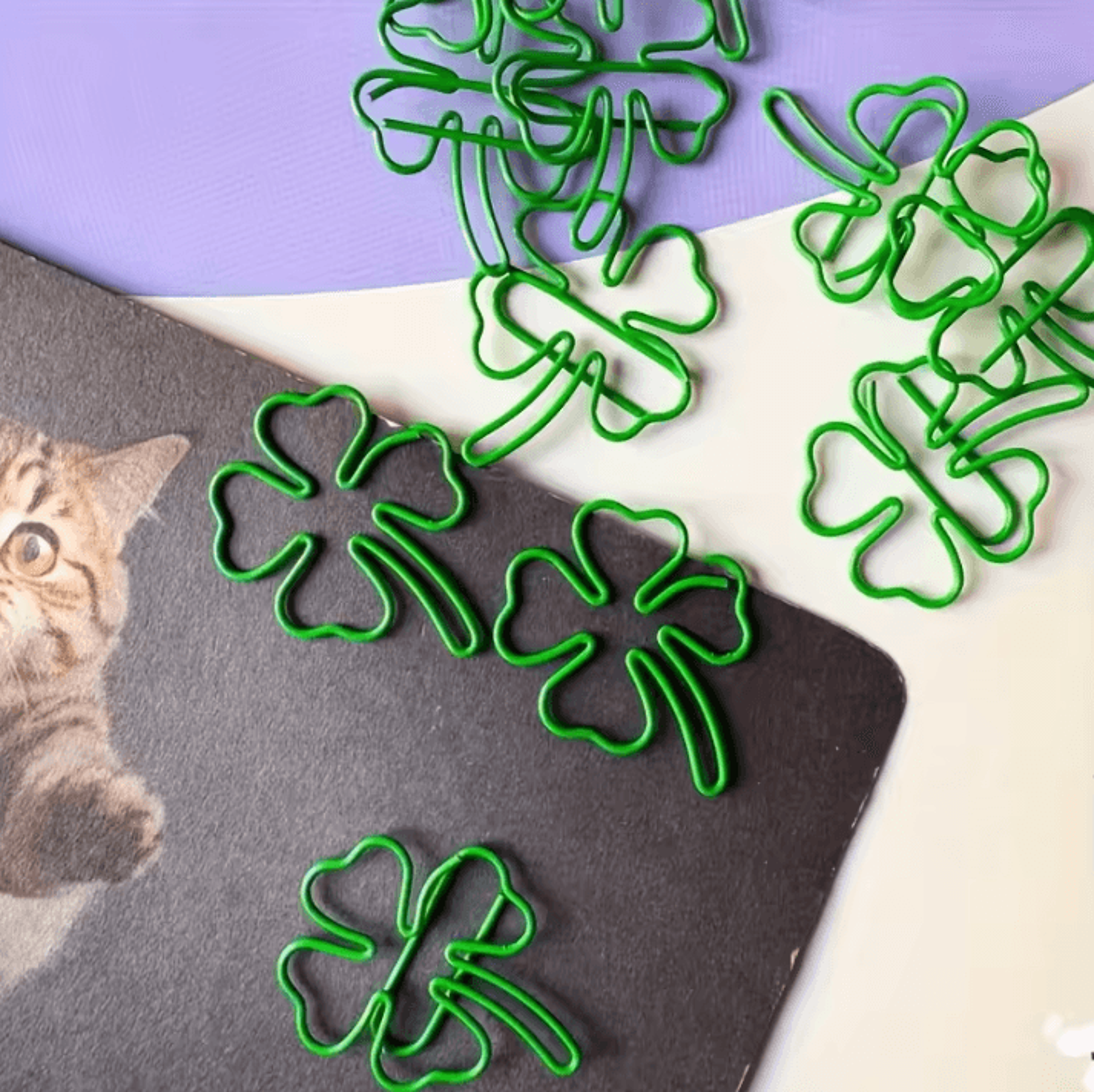 25 Piece Cute Paperclips  FourLeaf Clover Clips For Binder Clip School Supplies And Scrapbook Decor 3