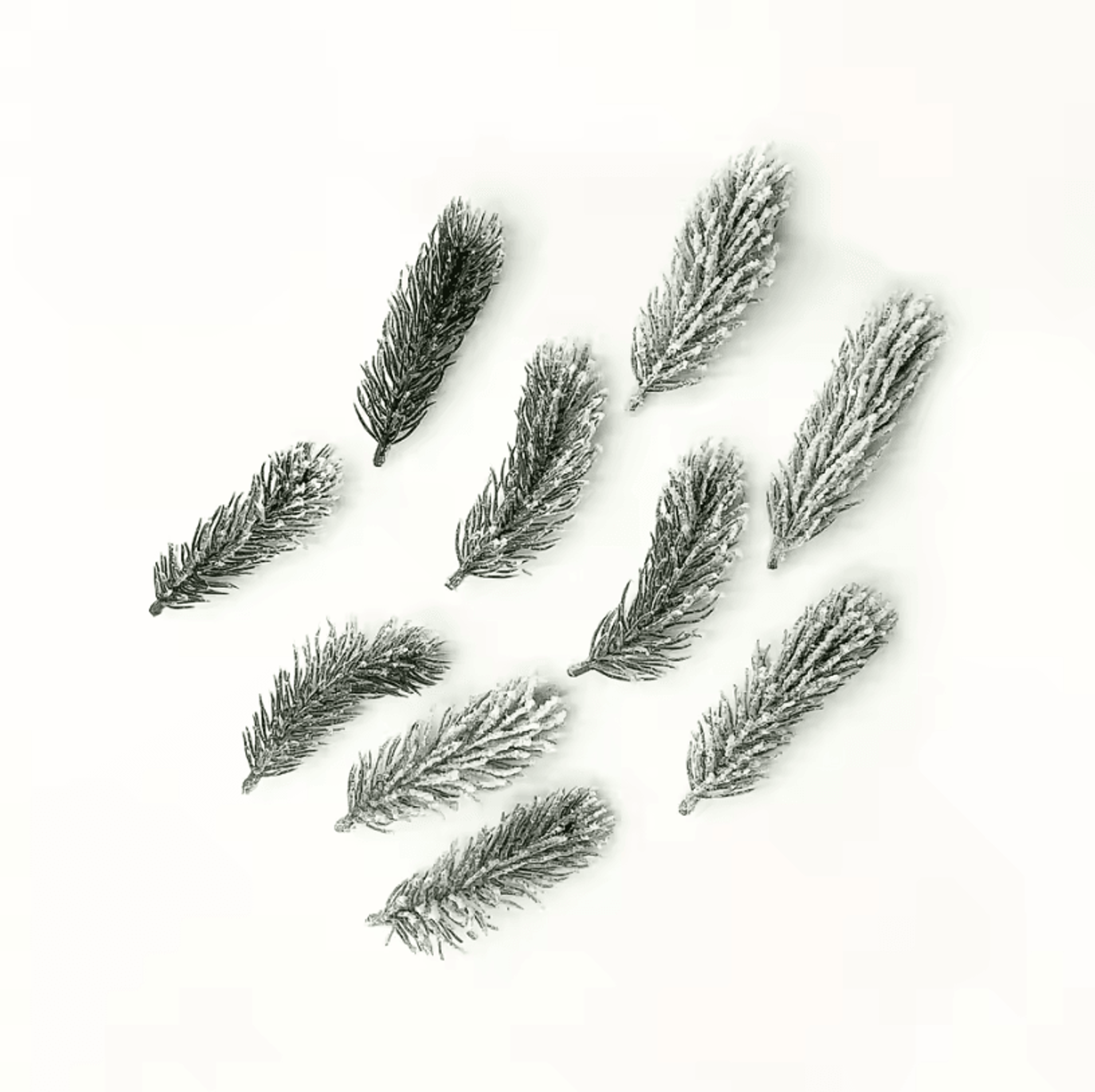 20Pcs Artificial Pine Branches White Flocking Christmas Tree Decoration For Festive Home And Party  3