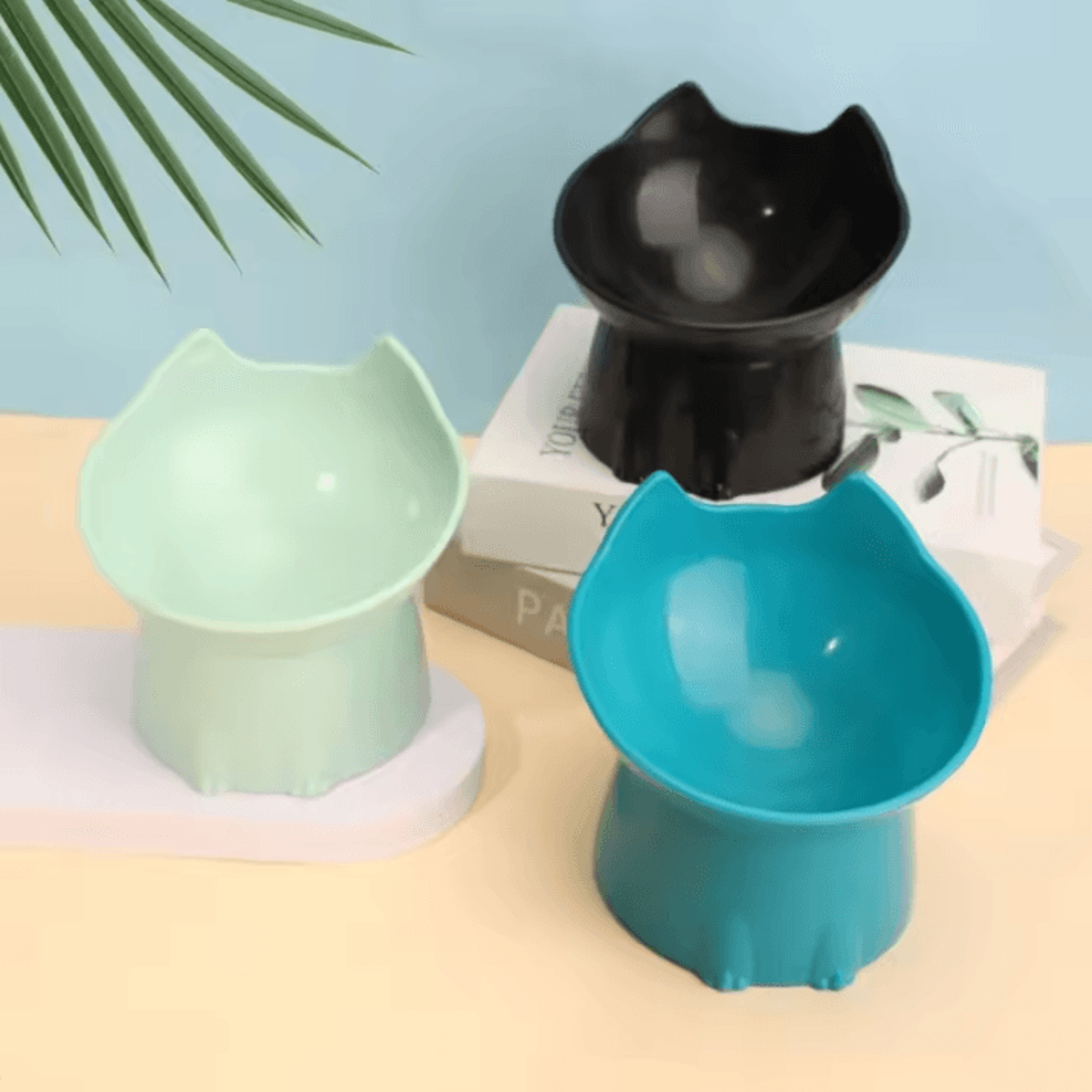 Elevated Elevated Cat Bowl AntiTip Raised Pet Feeding Dish With Tilted Edge Neck Protection For Cat 2