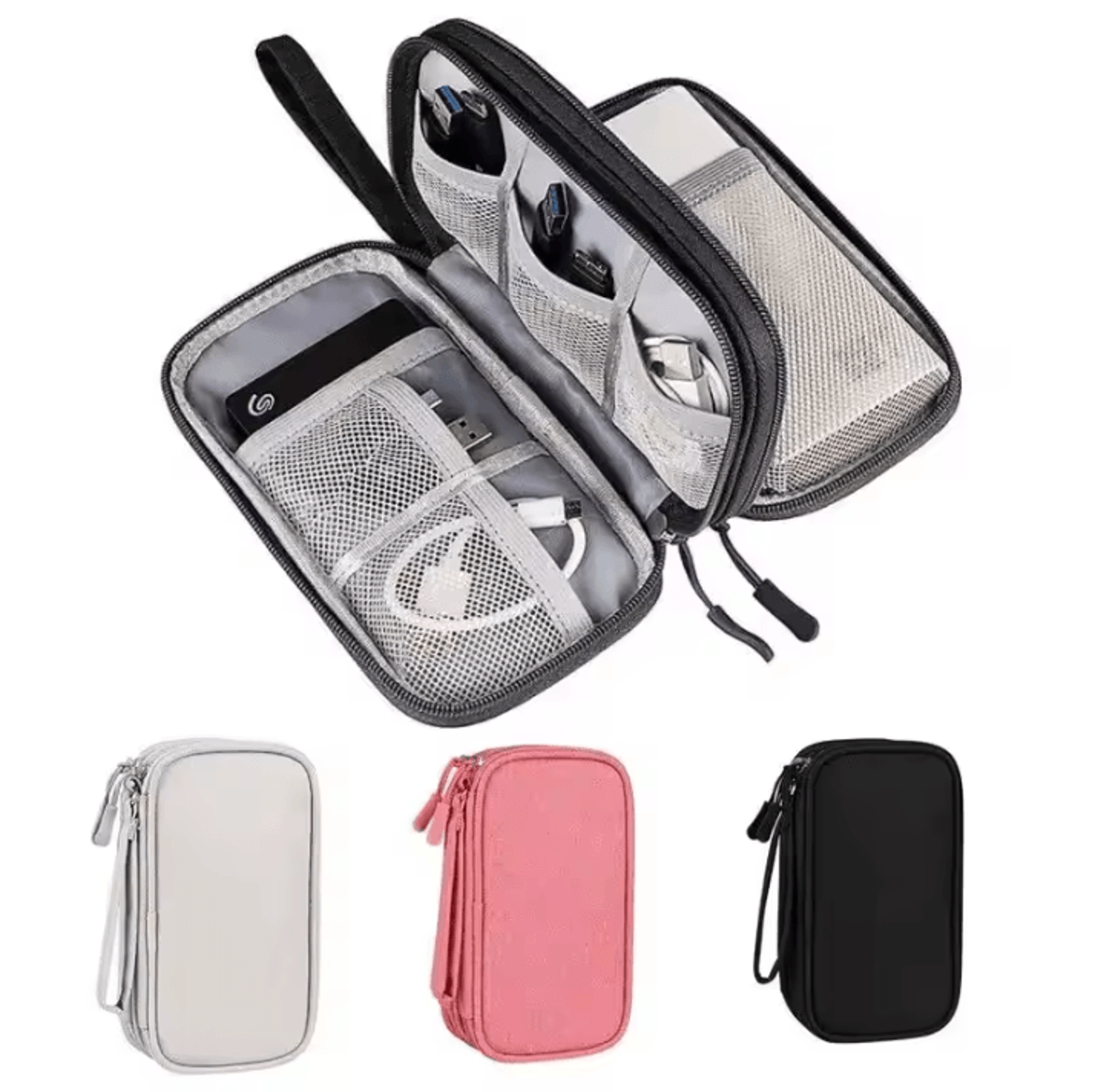 Digital Accessories Organizer Bag SingleDouble Layer Portable Cable Storage Pouch For Tech Accessor 0
