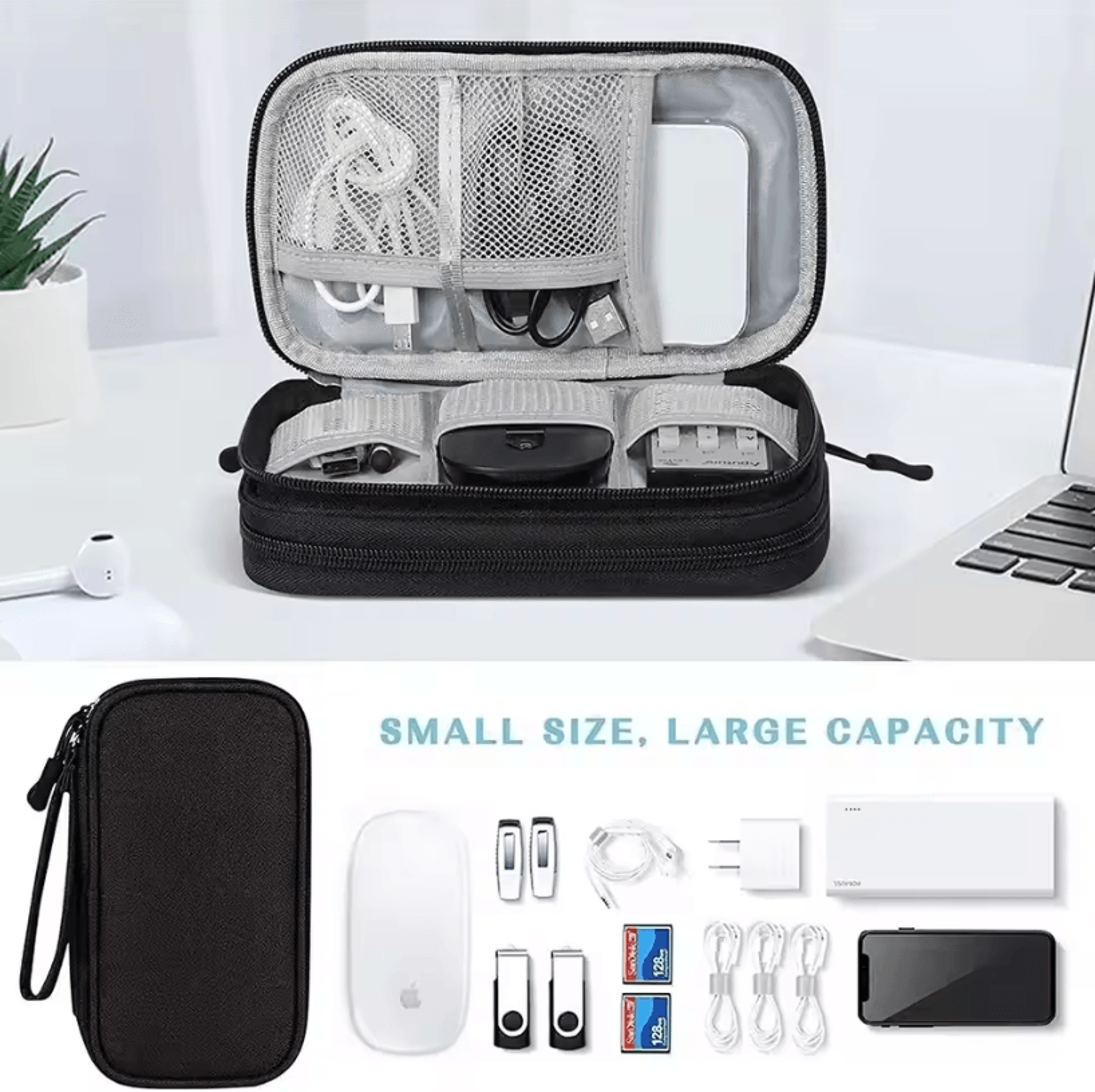 Digital Accessories Organizer Bag SingleDouble Layer Portable Cable Storage Pouch For Tech Accessor 2
