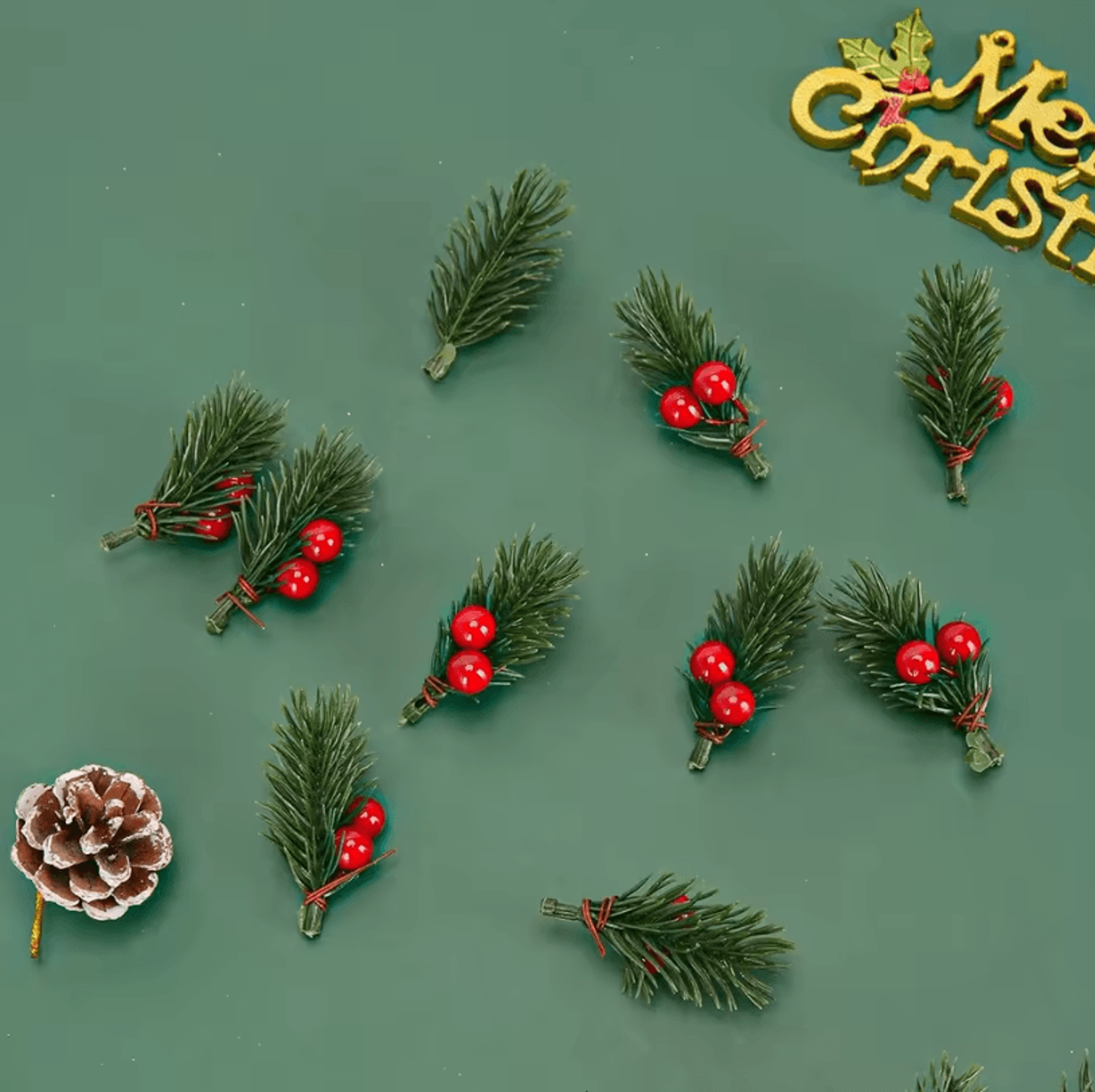 Mini Artificial Red Berries Bouquet Plastic Pine Needle Berry Home And Party Decoration For Christm 1