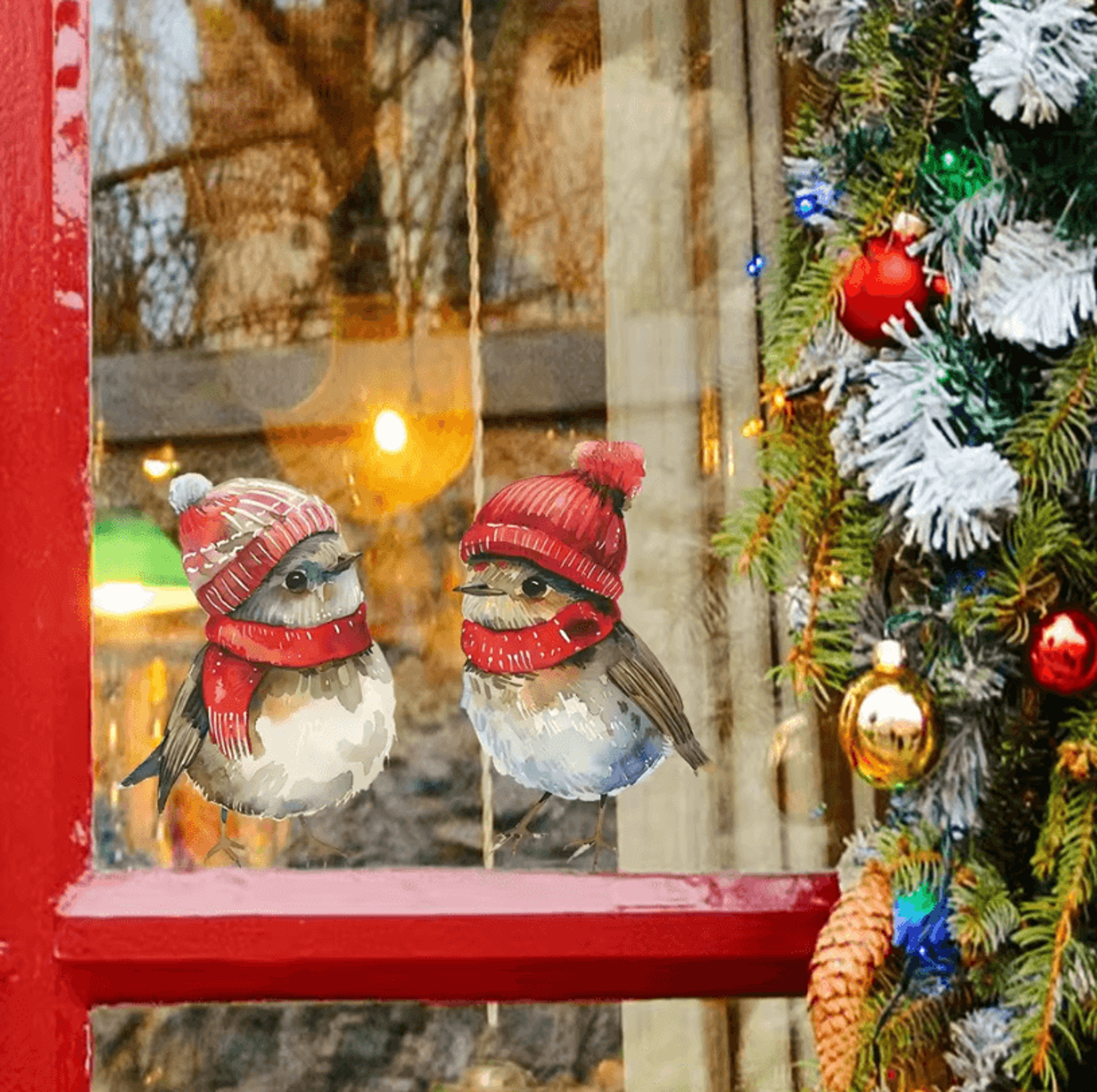 Christmas Holiday Window Clings Festive Bird Decor Stickers For Home Bathroom Thanksgiving And New  4