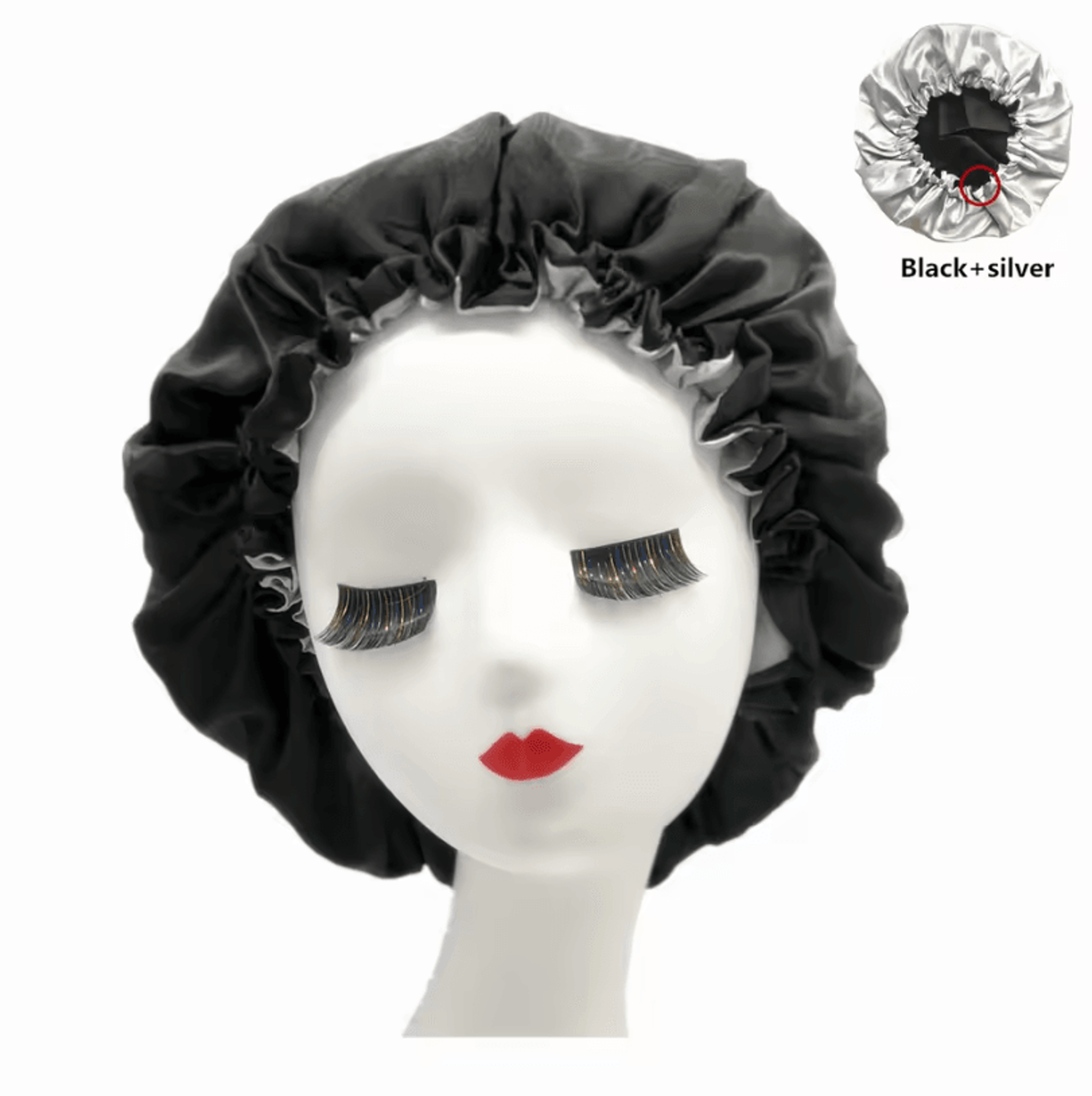 Reversible Satin Bonnet Hair Cap Double Layer Sleep Night Head Cover For Curly And Styled Hair 0