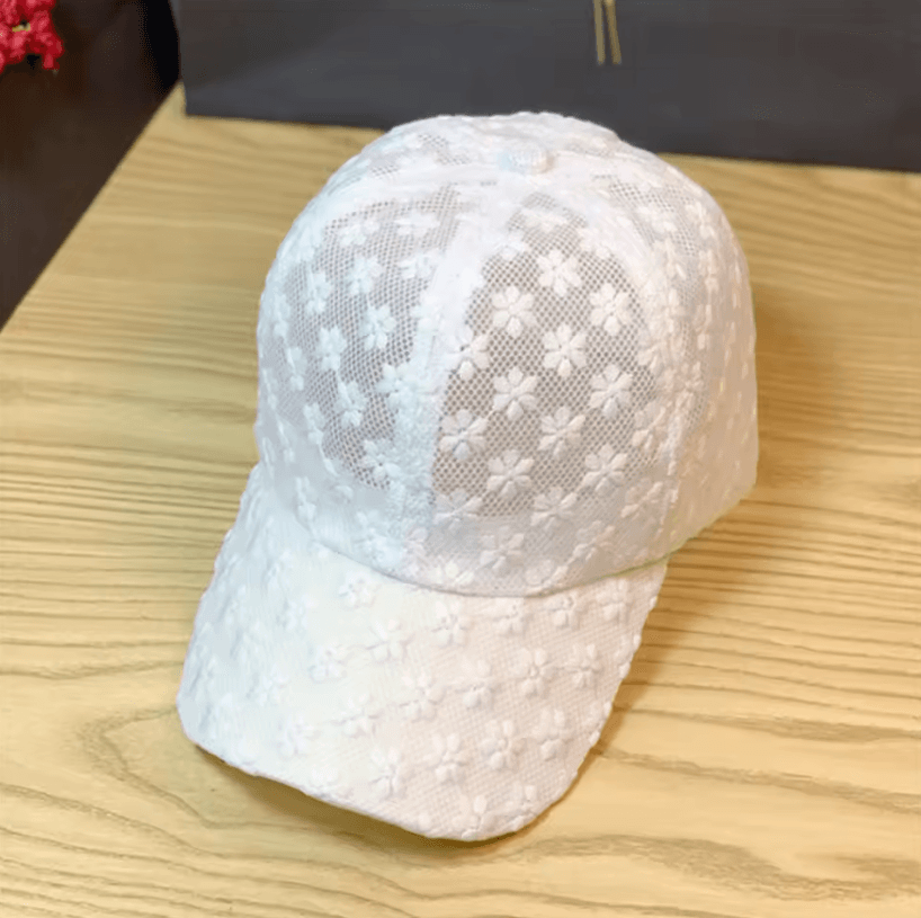 Lace Flower Baseball Cap Summer Sunscreen Breathable Hollow Sunshade Hat For Women 5