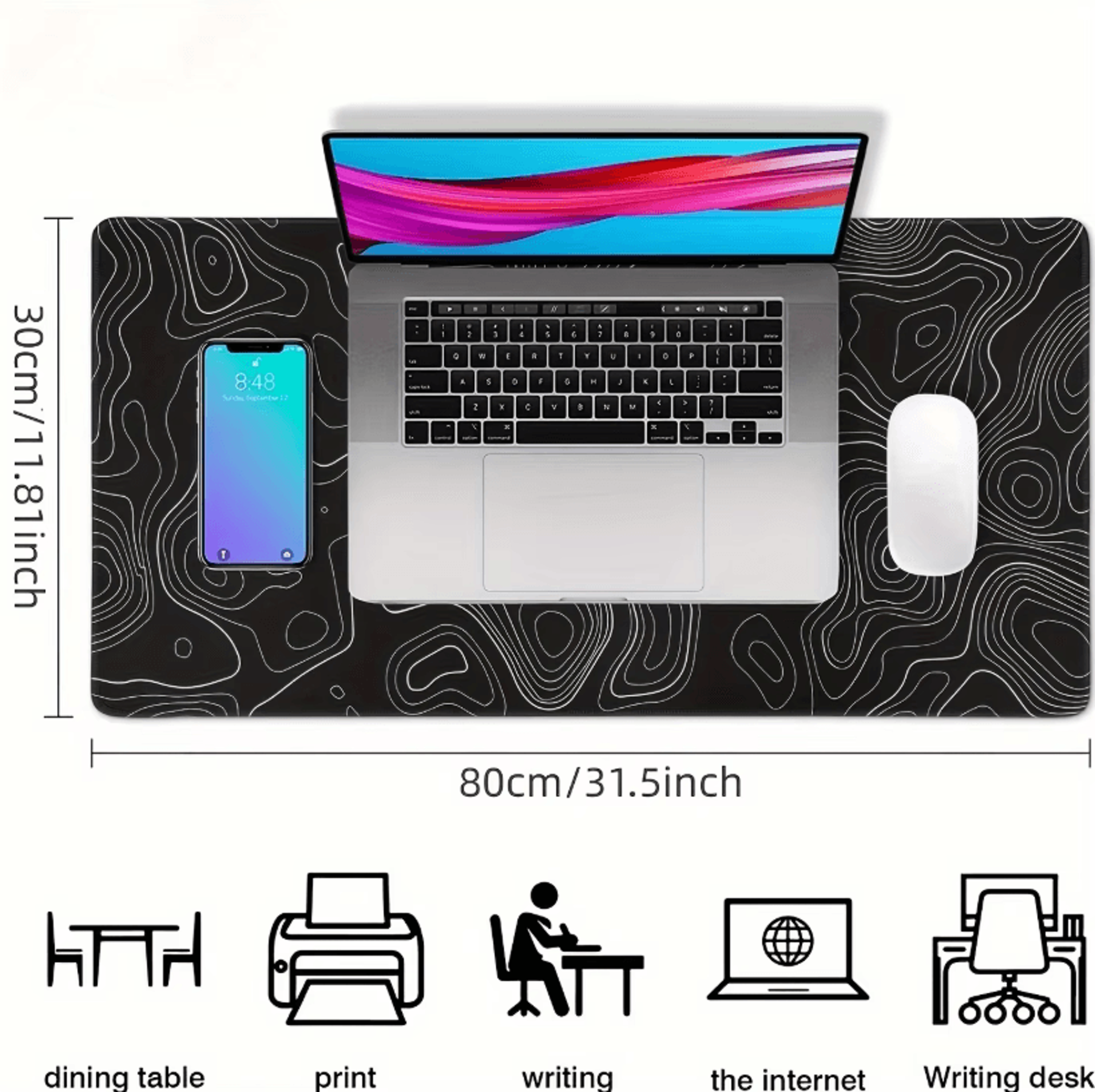 Large Extended Gaming Mouse Pad With Stitched Edges And NonSlip Rubber Base For Desk 4