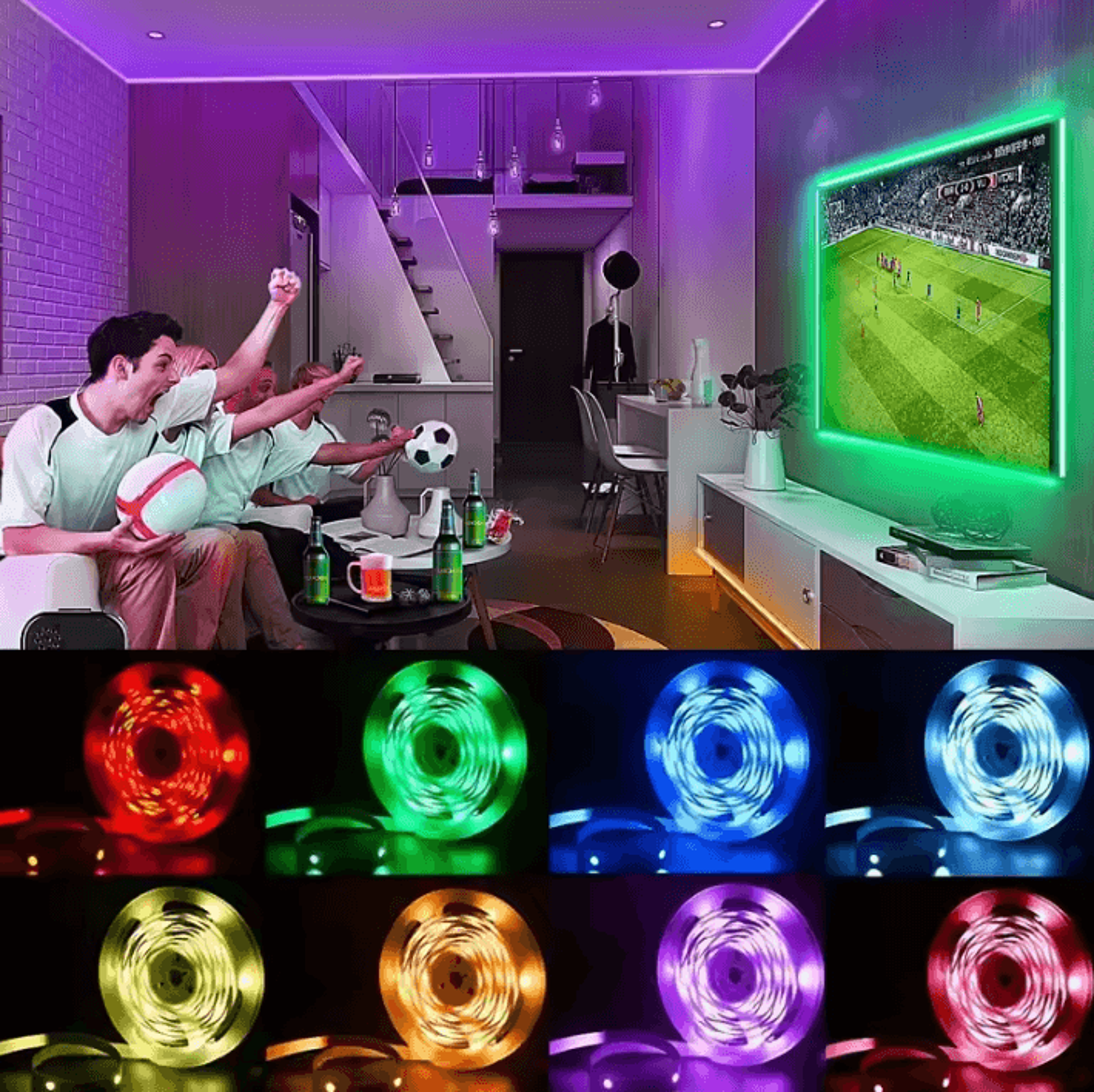 1Meter USB LED Strip Lights 5V 5050 RGB Room Lighting Tape For Gamer And Decorative Ambient Lightin 1