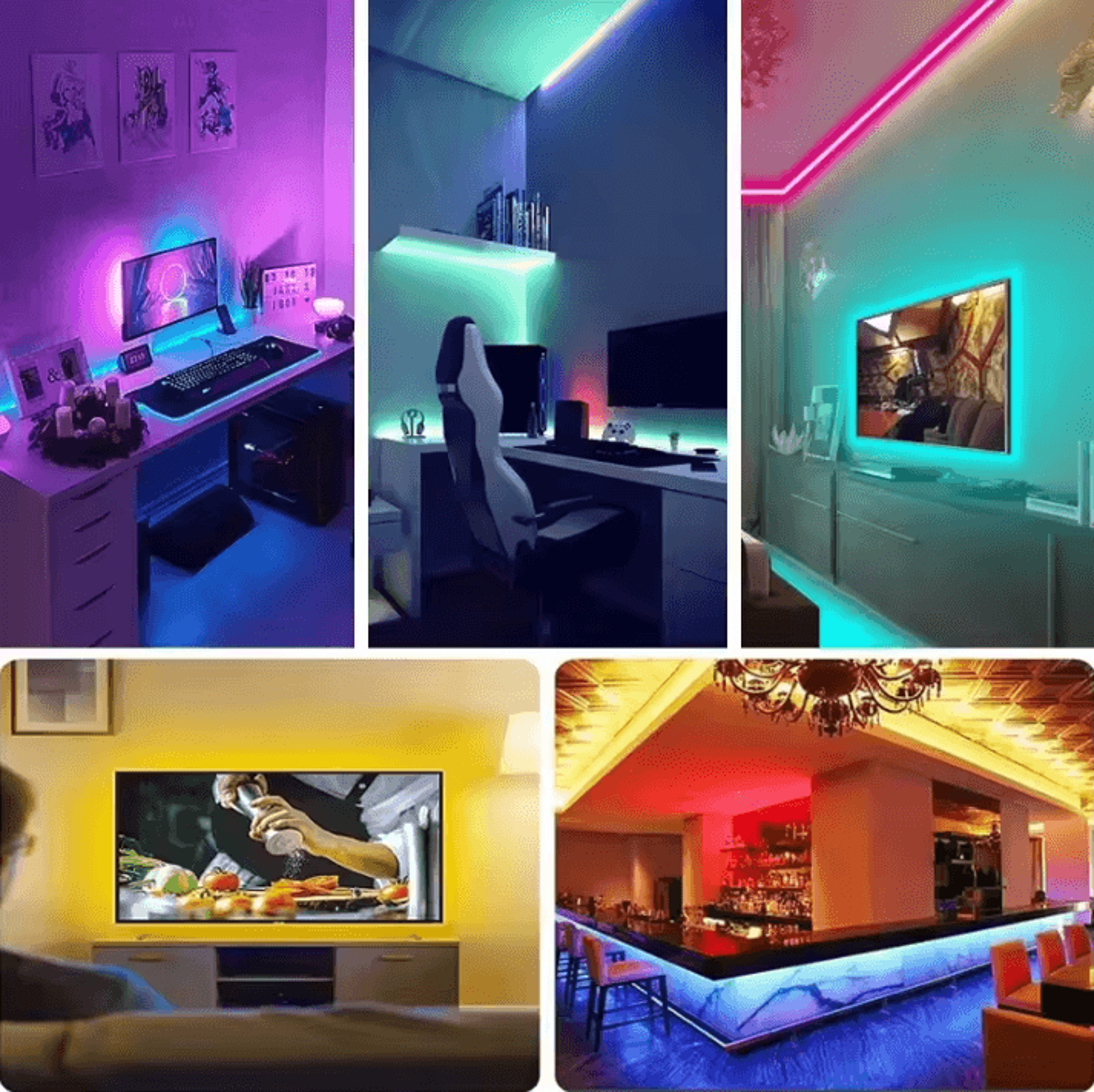 1Meter USB LED Strip Lights 5V 5050 RGB Room Lighting Tape For Gamer And Decorative Ambient Lightin 3