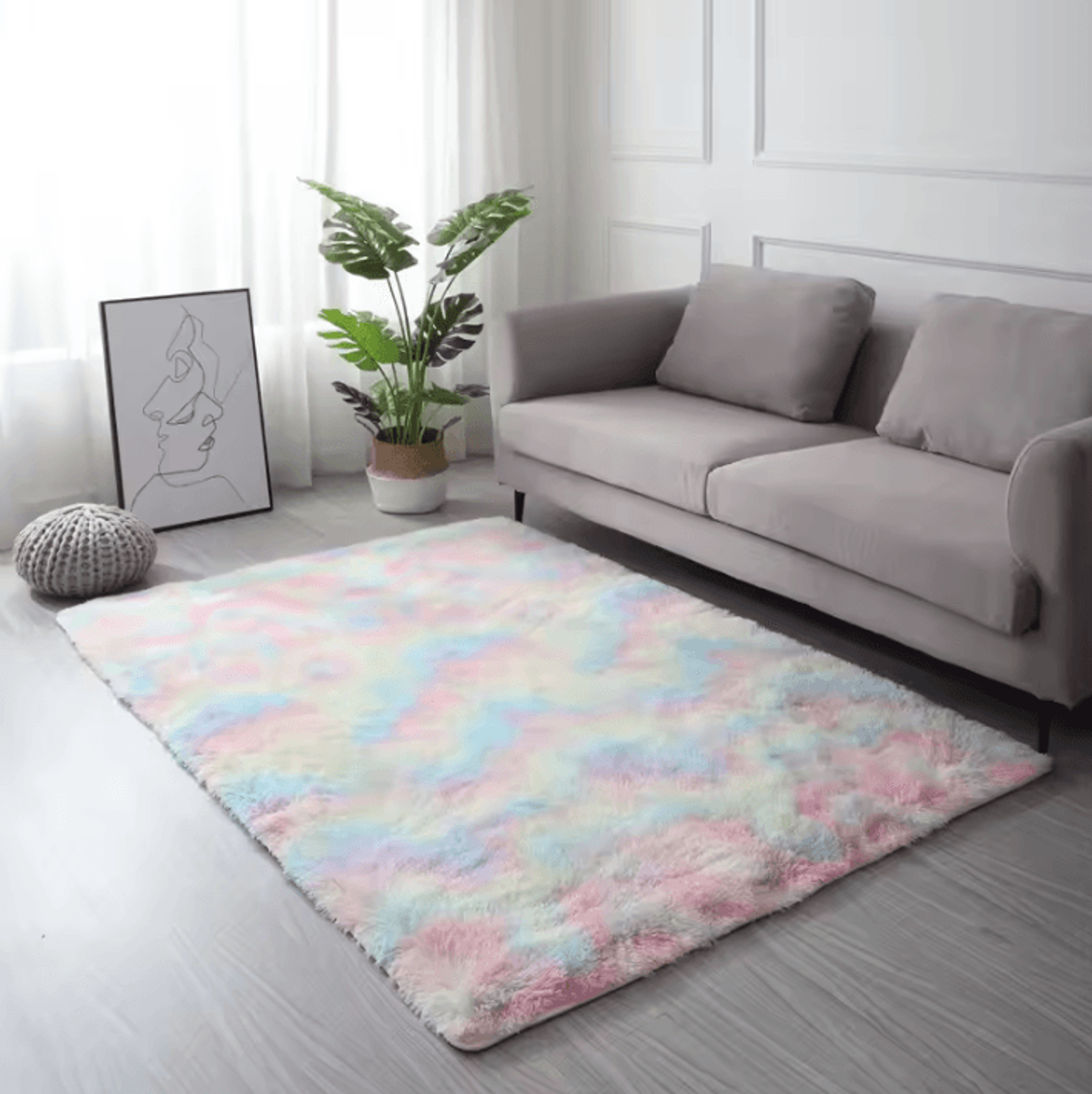 TieDye Plush Rug Soft NonSlip Floor Mat For Living Room Bedroom And Kids 9