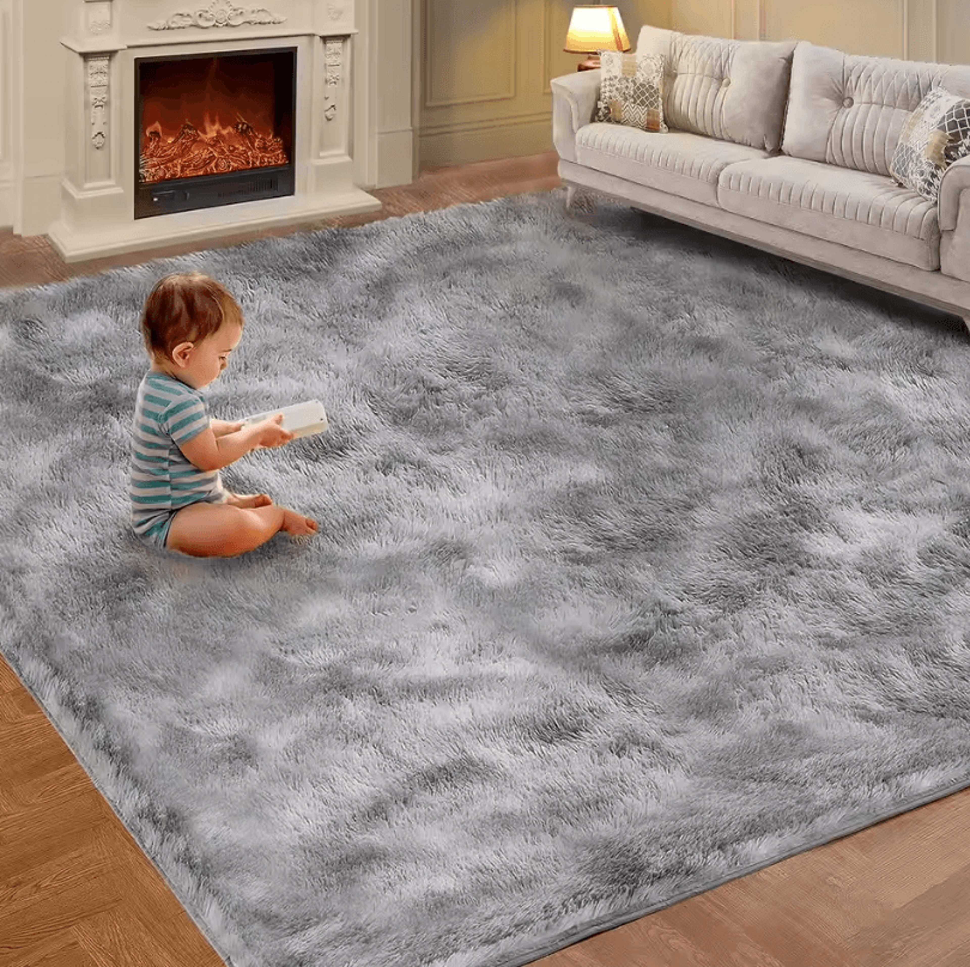TieDye Plush Rug Soft NonSlip Floor Mat For Living Room Bedroom And Kids 5
