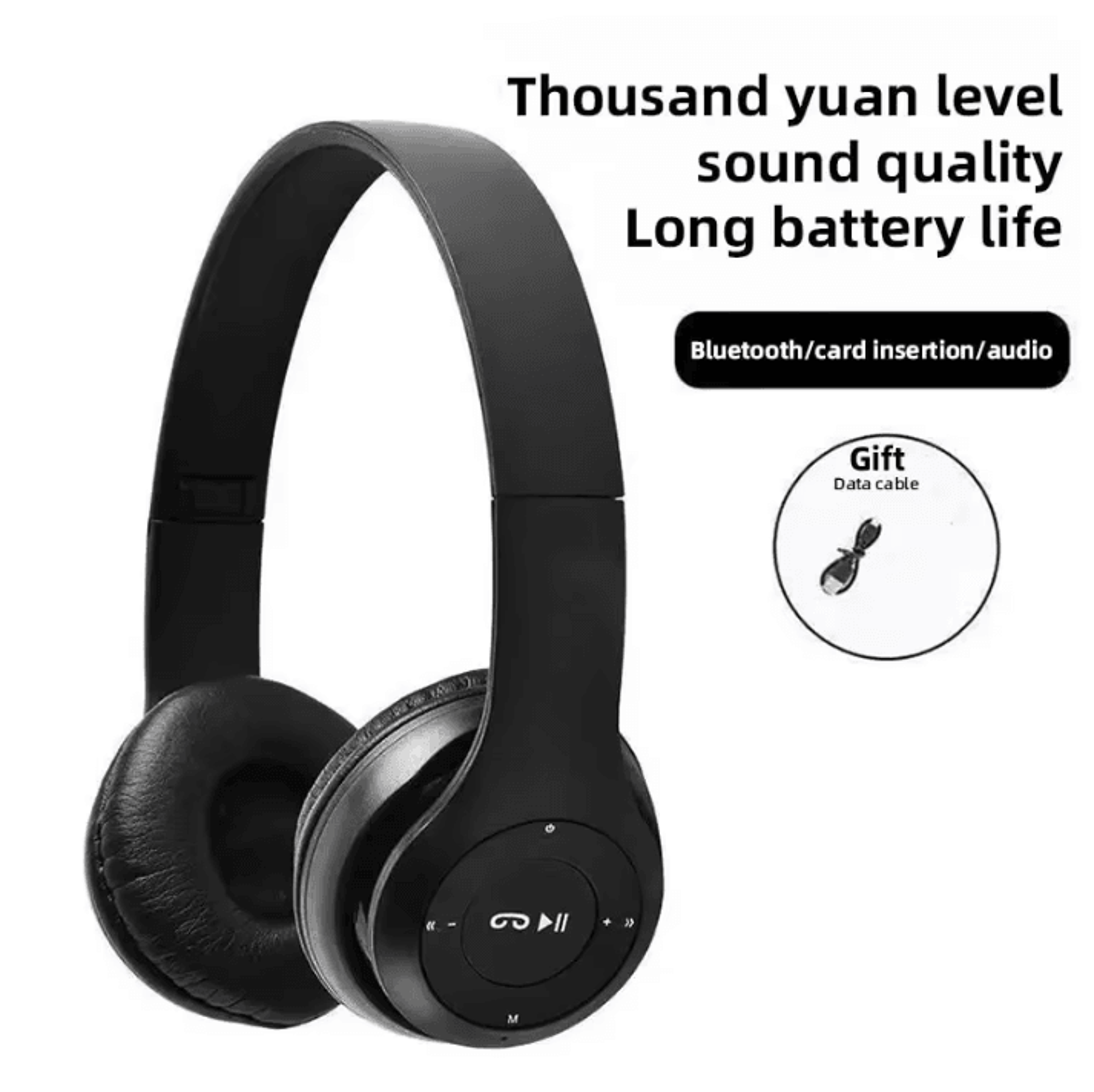 Handsfree Wireless Bluetooth Headphones P47 With Noise Canceling Compatible With IPhone Huawei Sams 1