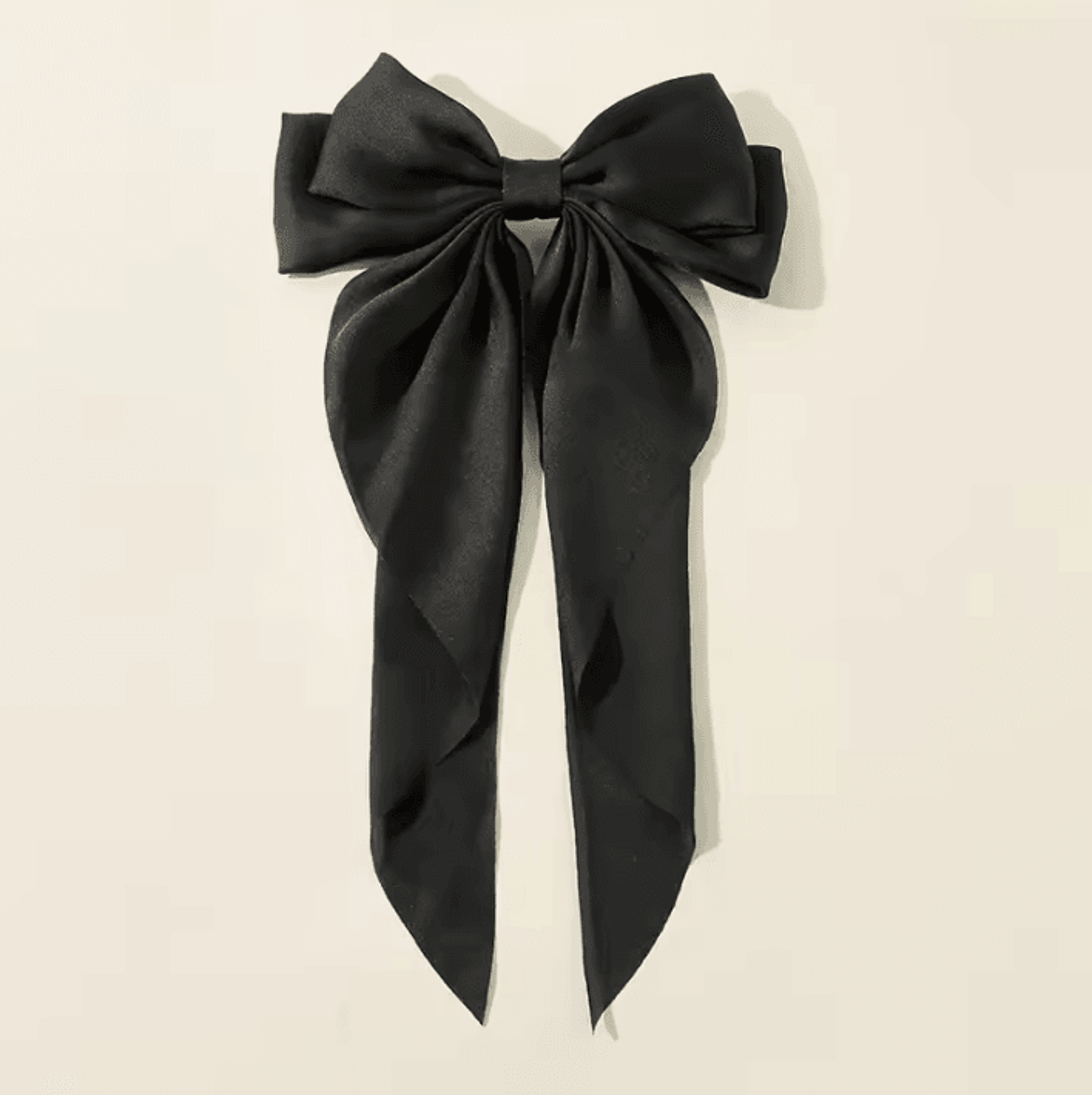 Korean Hair Clips Big Bowknot Solid Satin Long Ribbon Hair Clips For Women And Girls 12