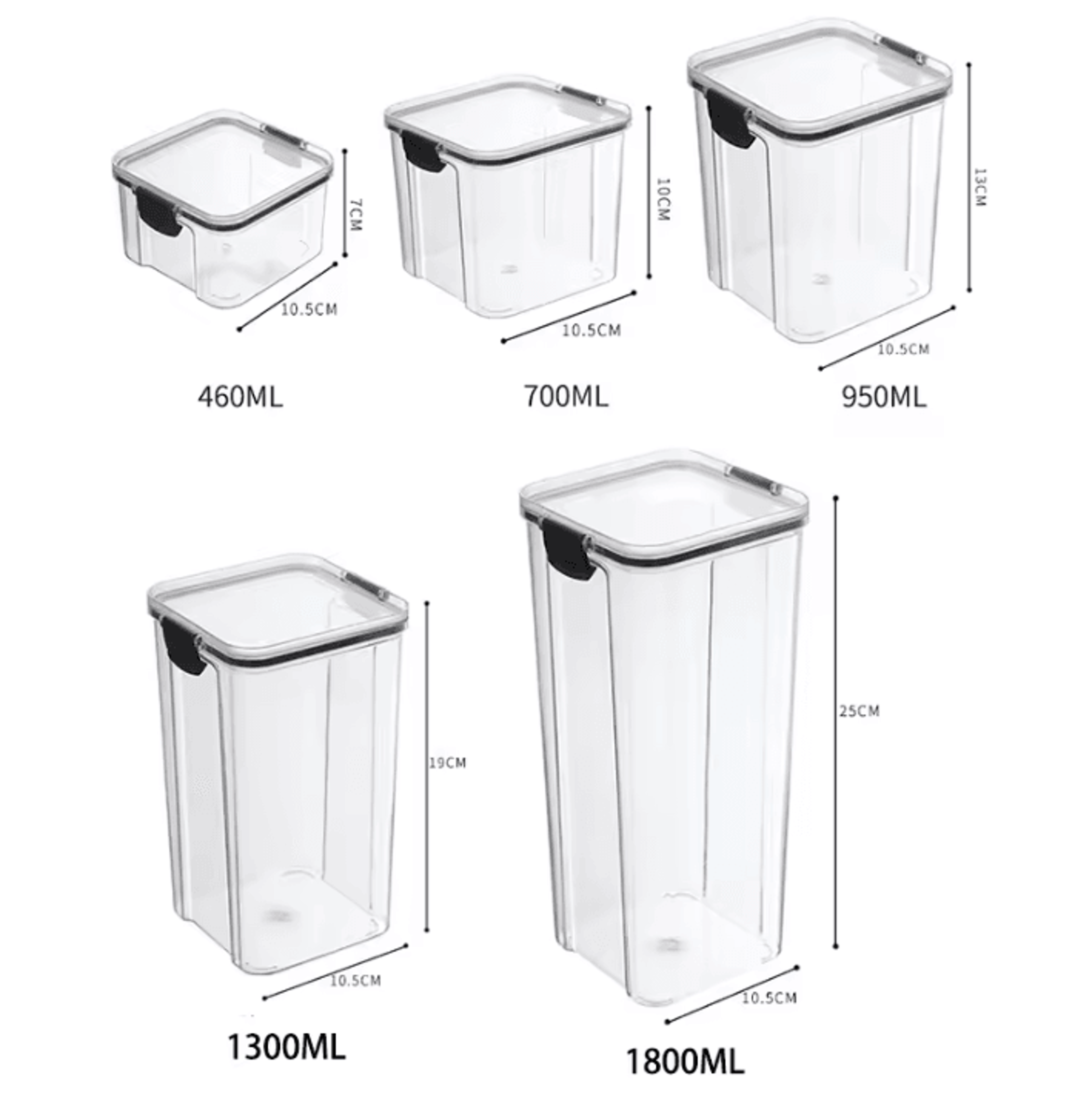 Sealed Kitchen Storage Jars Large Grain And Seasoning Storage Organizer MoistureProof Plastic Stora 6