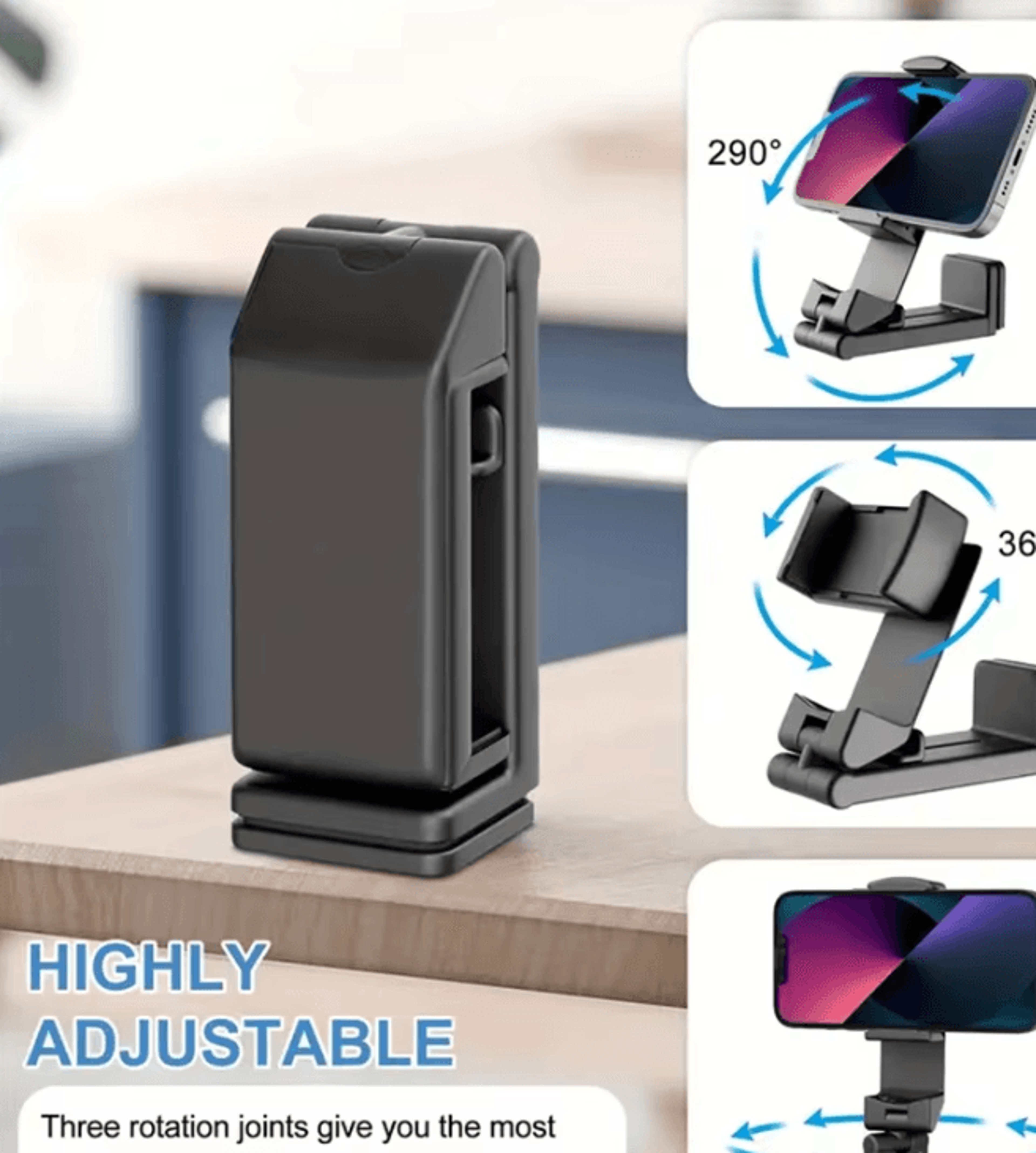 Foldable Travel Phone Holder  Adjustable Portable Airplane Phone Stand Desk Mount For Flight Train  0