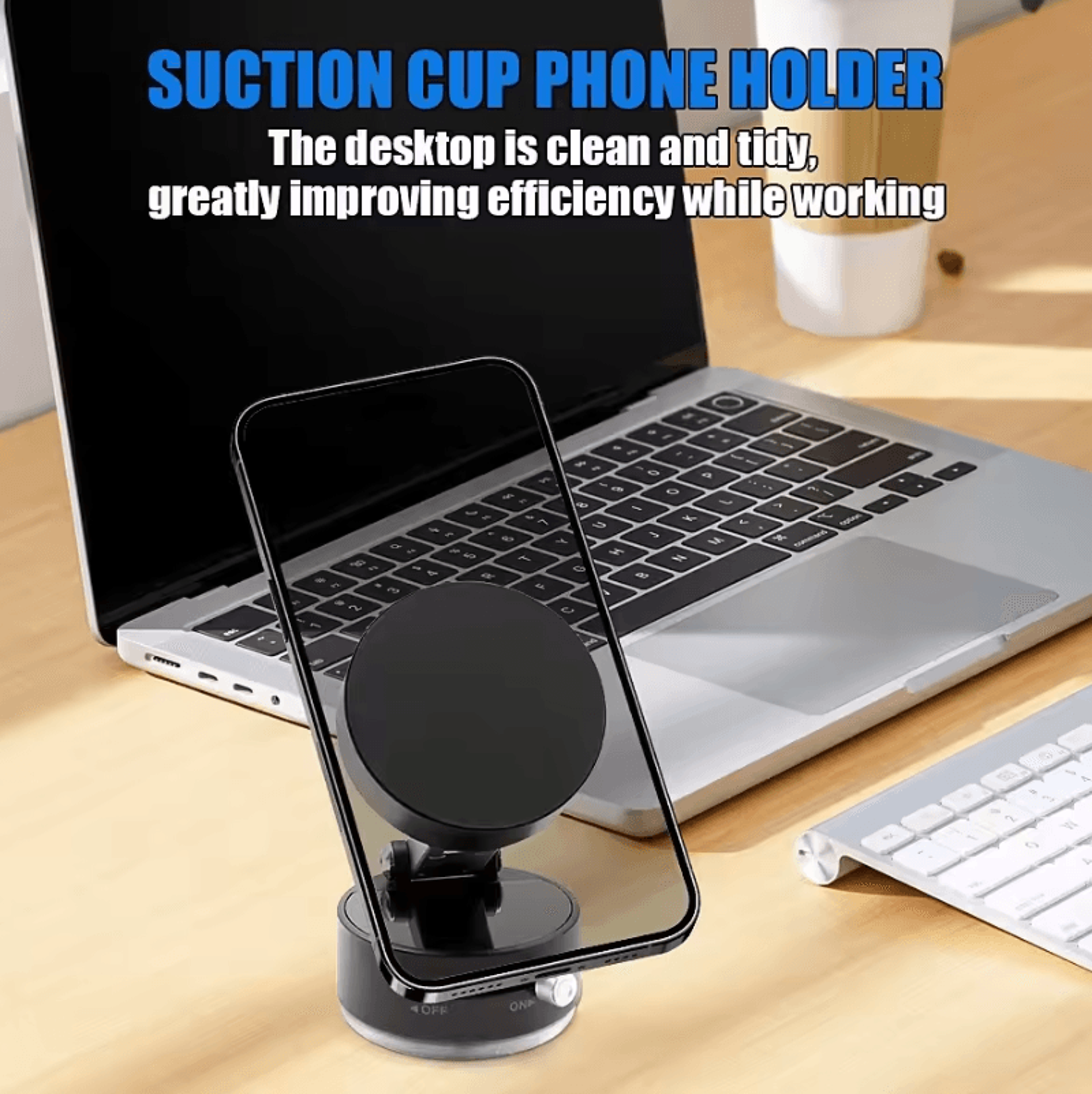 Vacuum Magnetic Phone Holder  Foldable  Portable Phone Stand For Car Home And Office 2