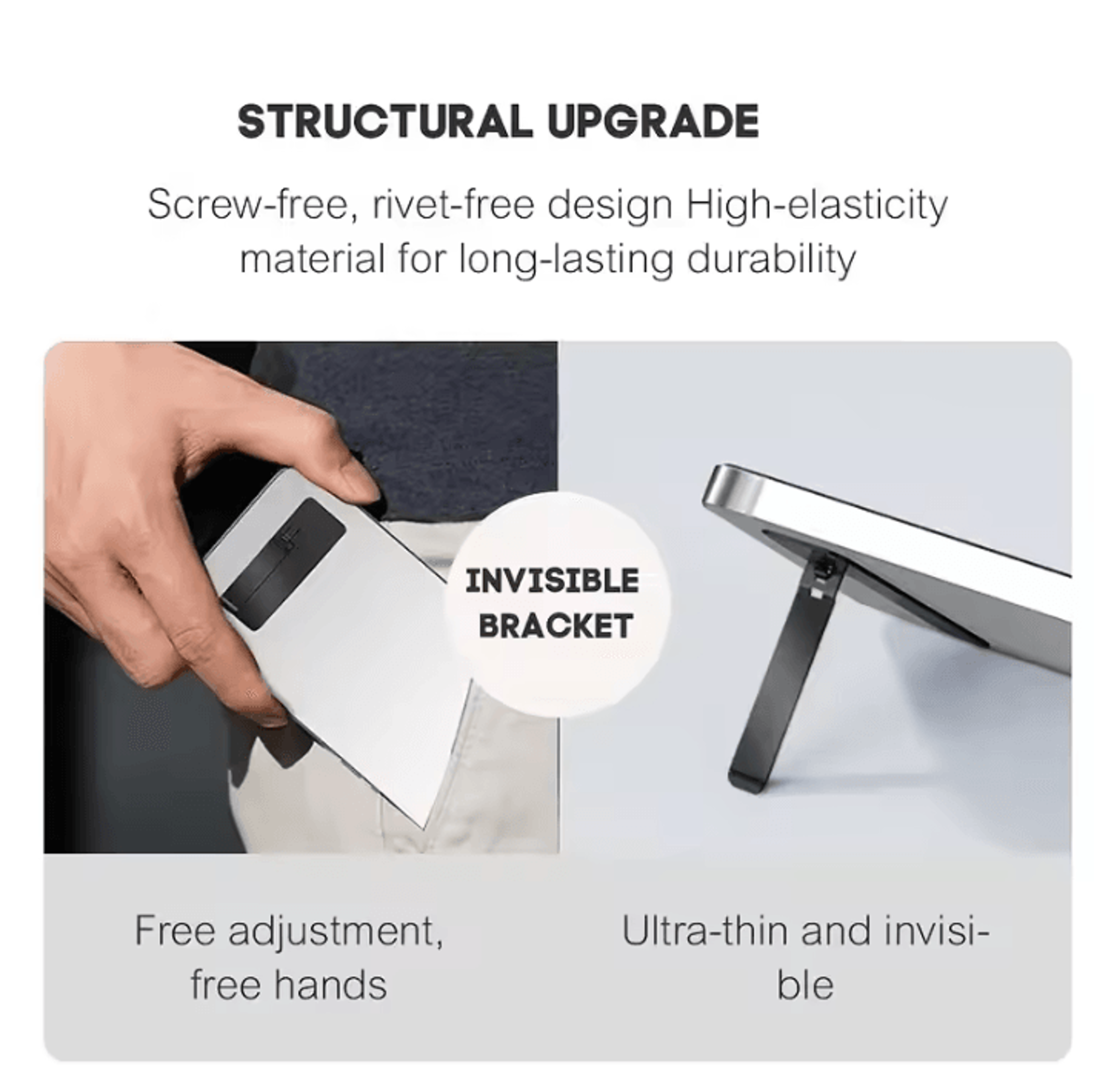 Portable Phone Stand  Foldable Stainless Steel Phone Kickstand Adjustable Universal Smartphone Stan 4
