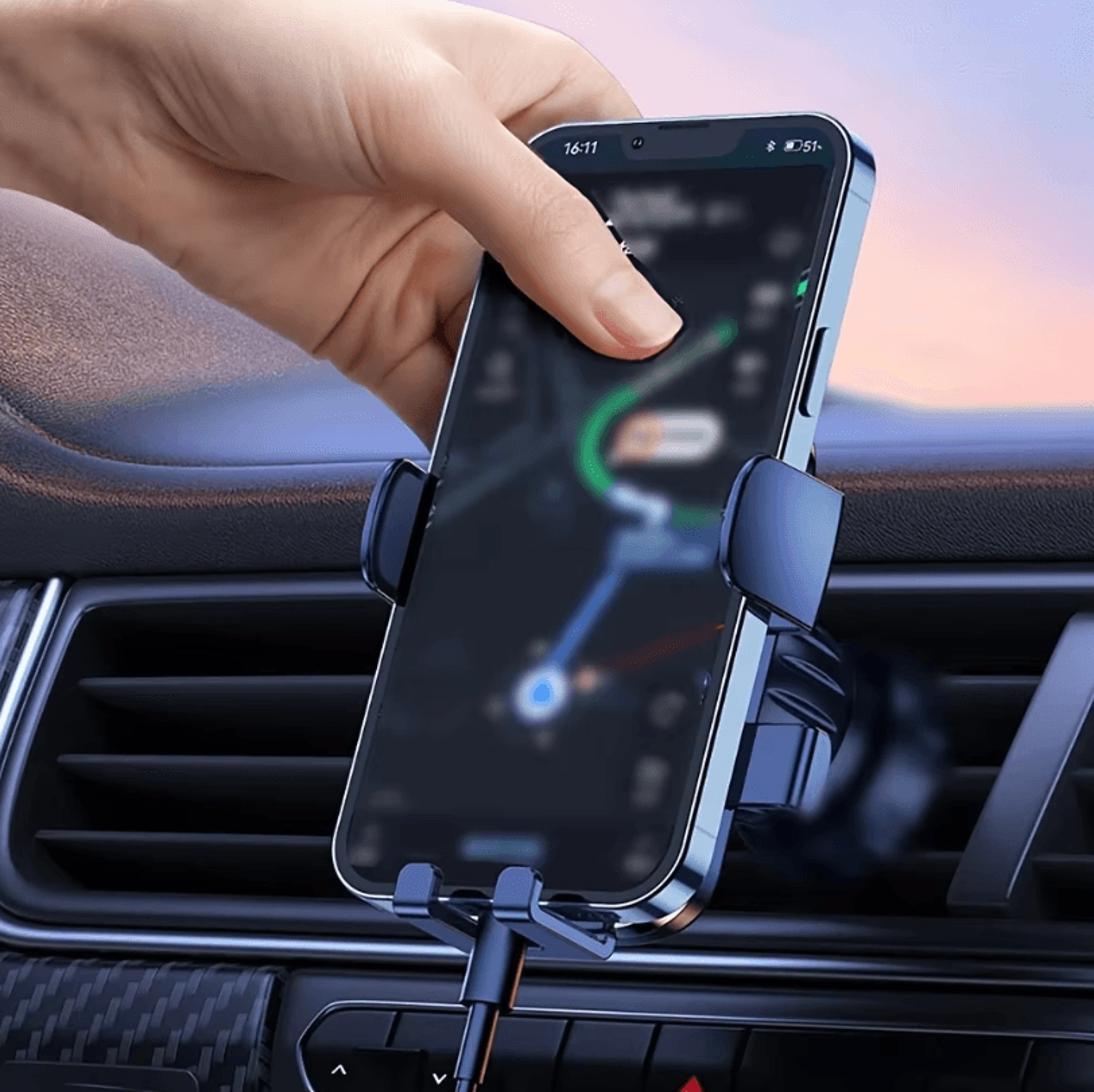 Automatic Gravity Phone Holder  Universal Car Phone Mount Air Outlet Navigation Bracket 3