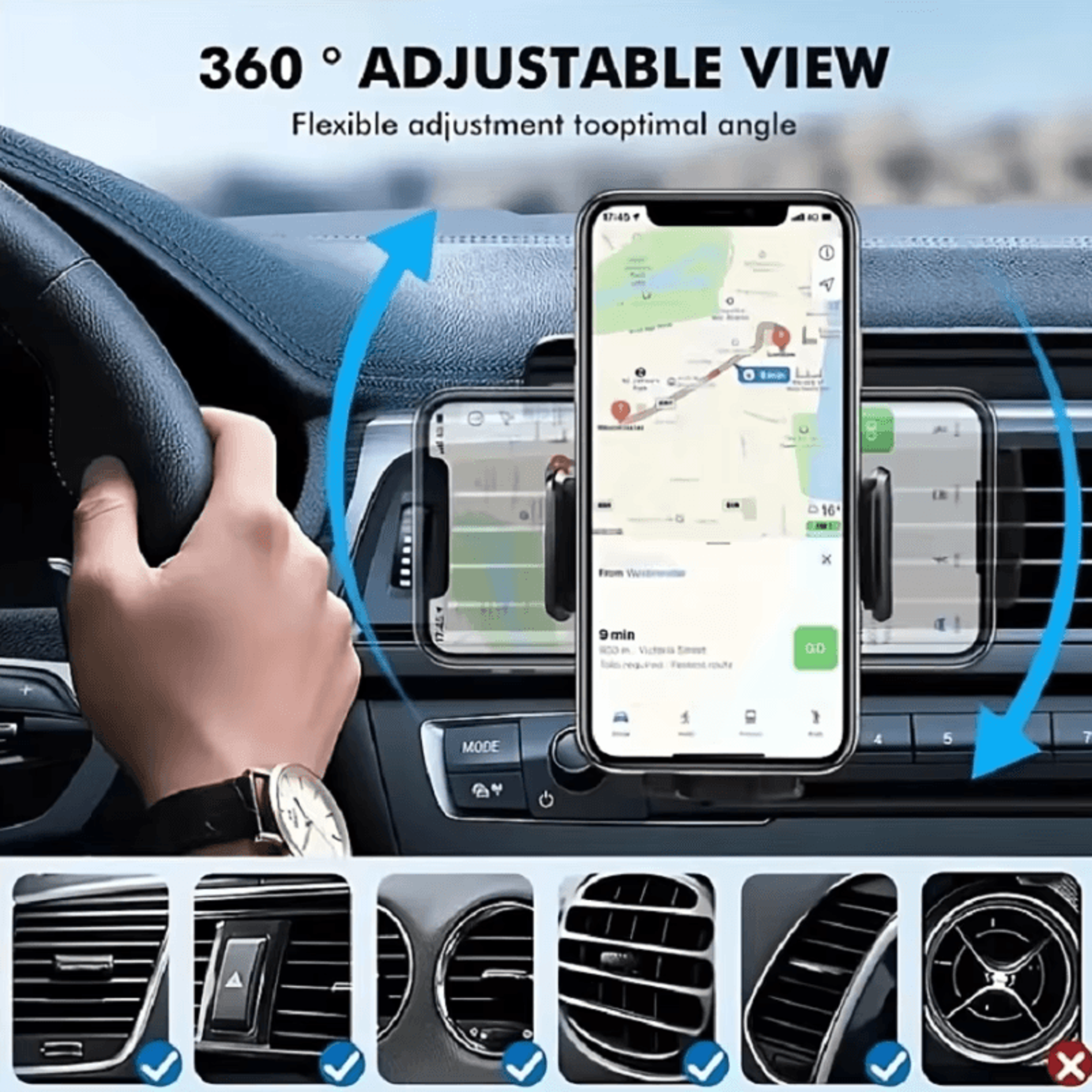 Automatic Gravity Phone Holder  Universal Car Phone Mount Air Outlet Navigation Bracket 4