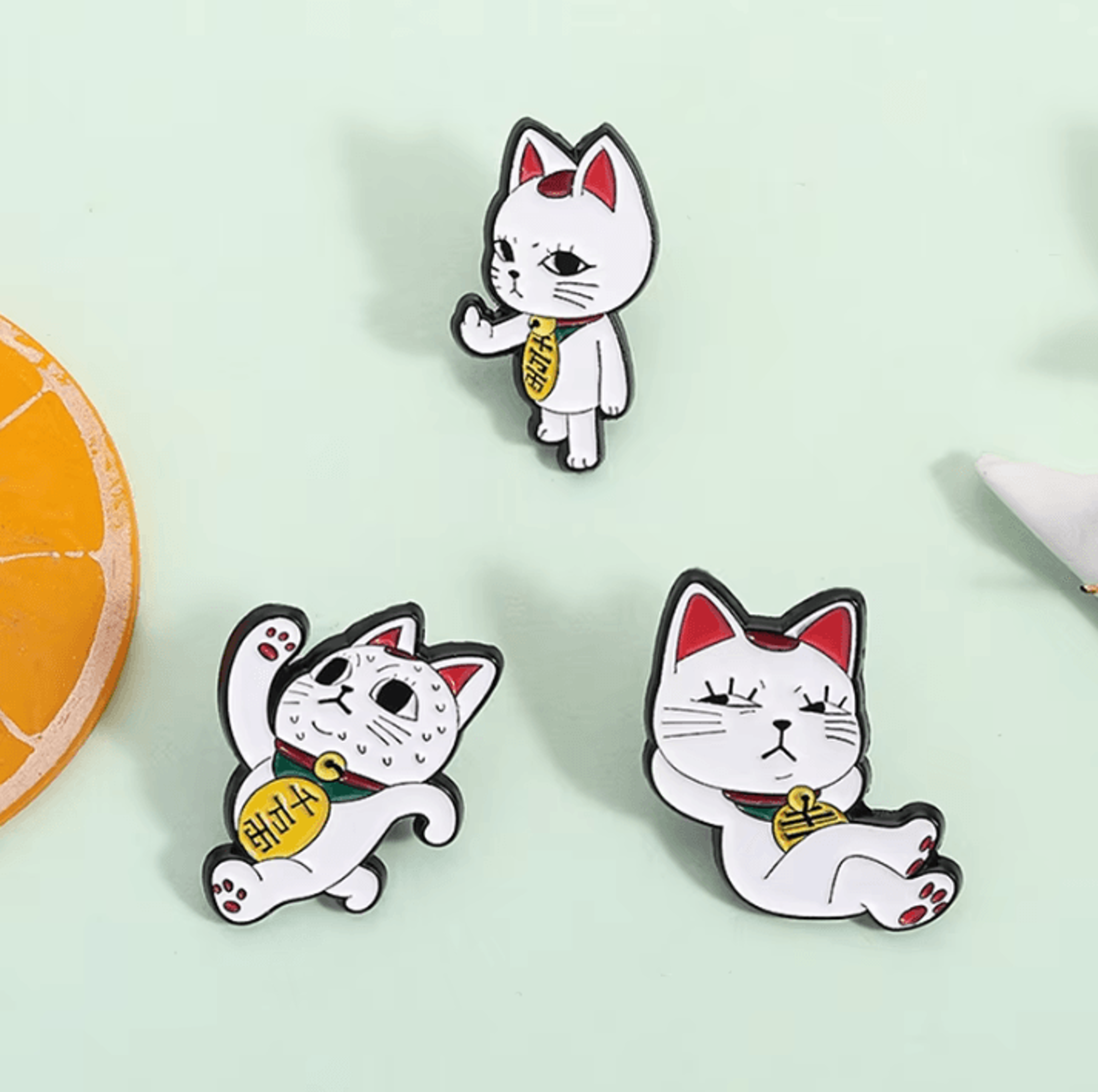 2Pcs Turbo Granny Cat Cartoon Enamel Pins  Funny Anime Cat Brooch And Lapel Badge Gift 2