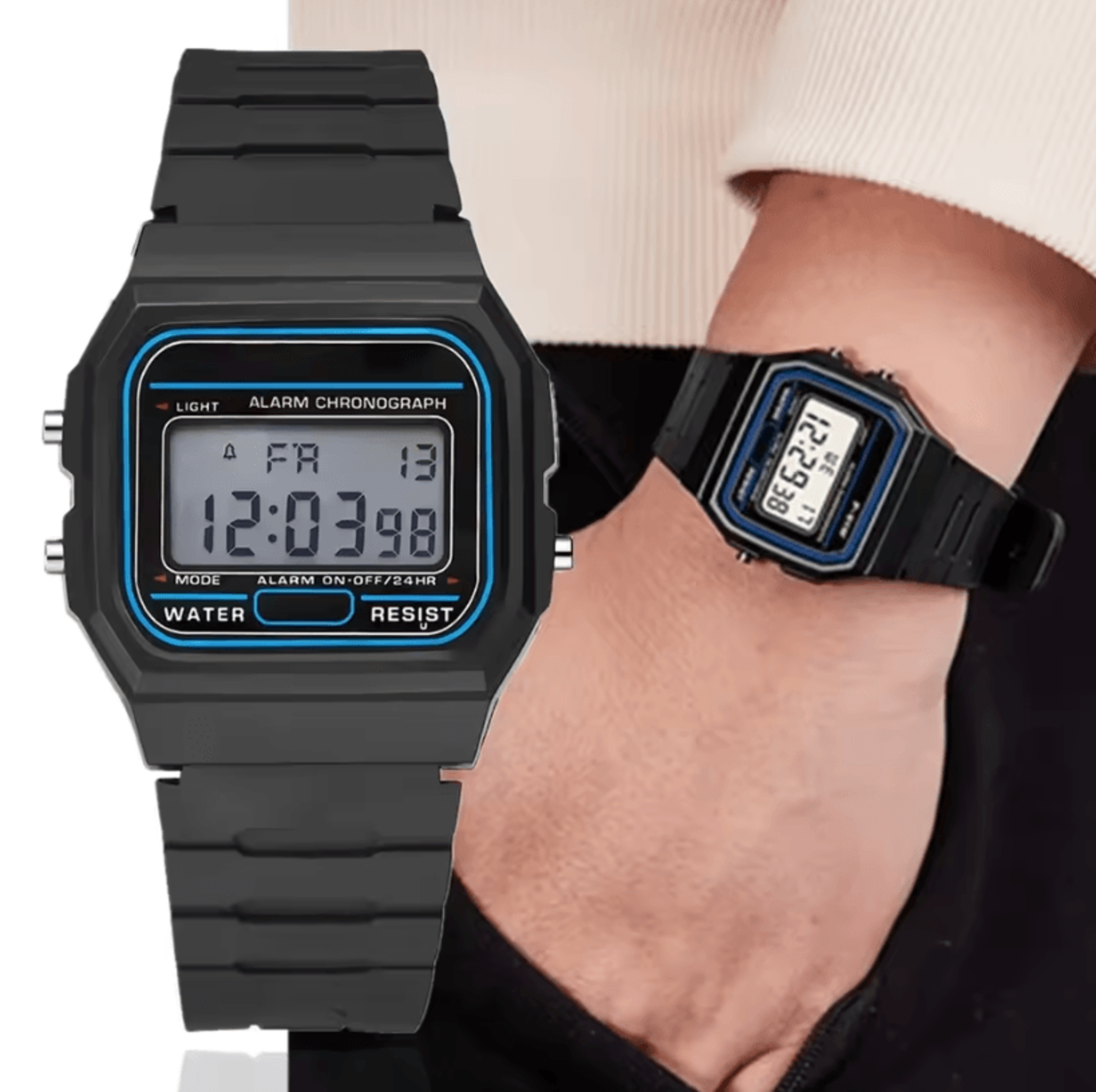 Simple Carre LED Sport Watch  Casual Digital Silicone Mens Watch With Electronic Display 4