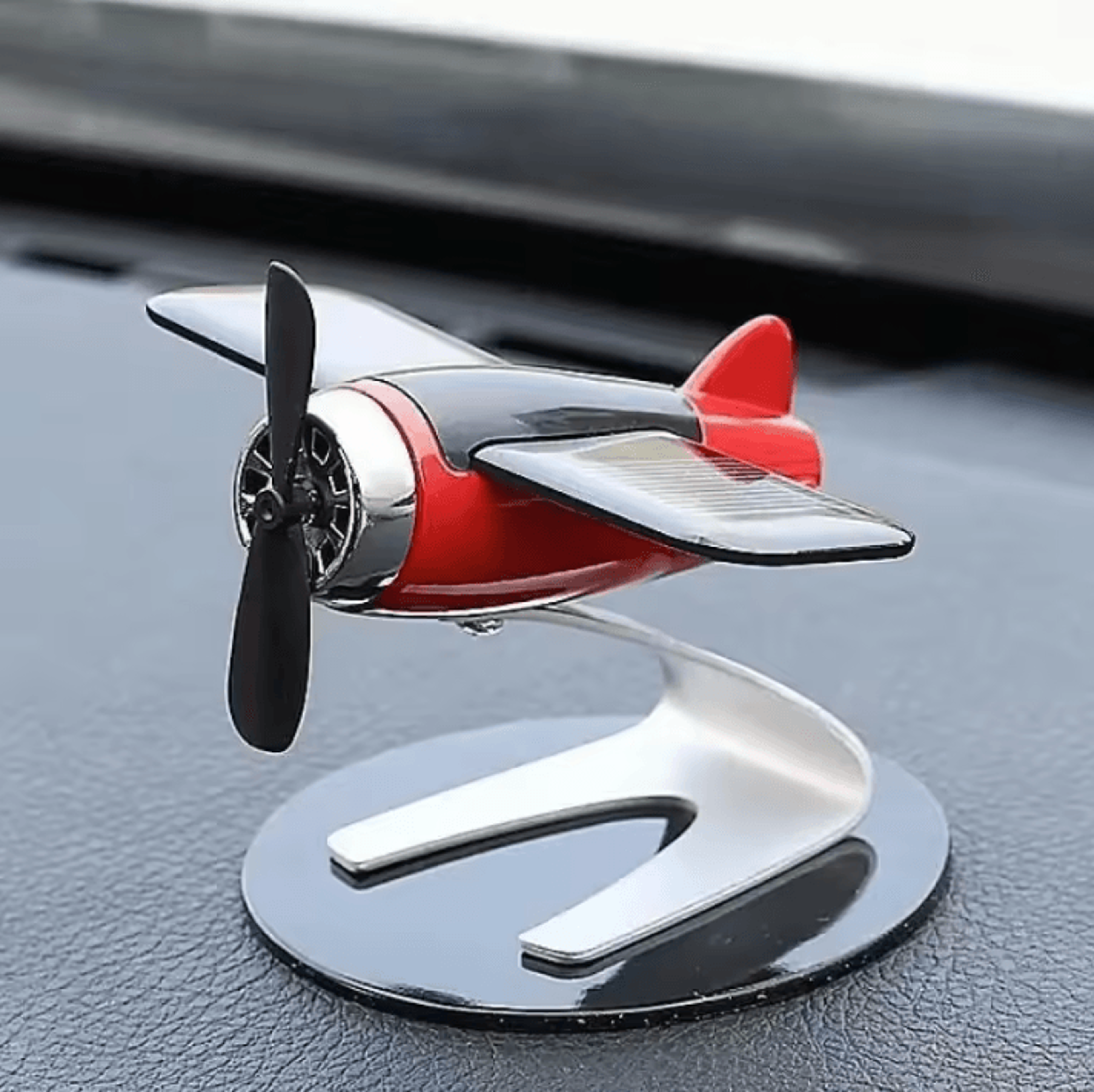 Solar Airplane Car Decoration Creative Interior Ornament  Fun Desktop Accessory Gift For Car Enthus 2