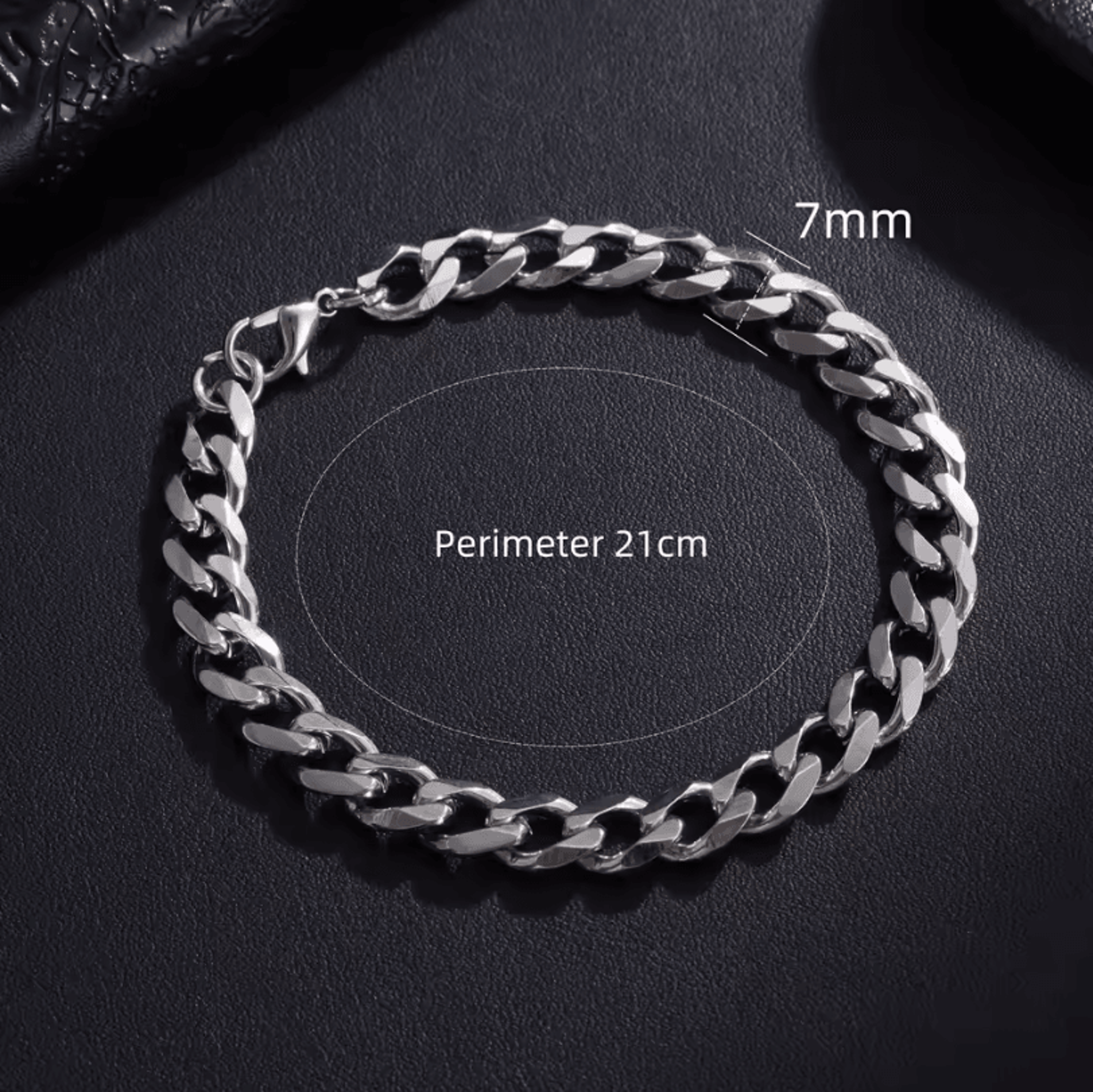 New Trendy Cuban Chain Bracelet  Classic Stainless Steel Chain Jewelry For Men And Women 8